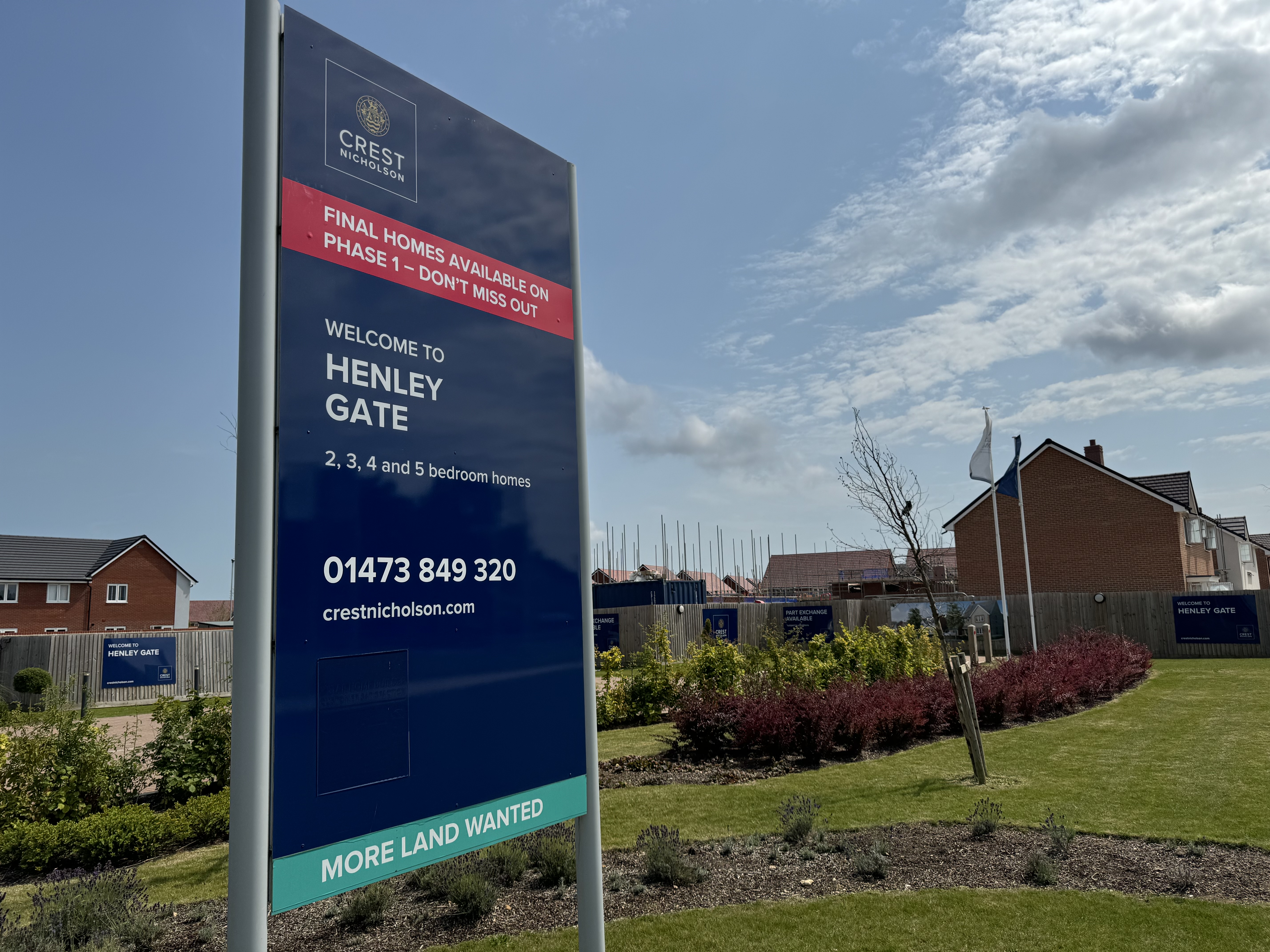 A photo of the Henley Gate housing development in Ipswich