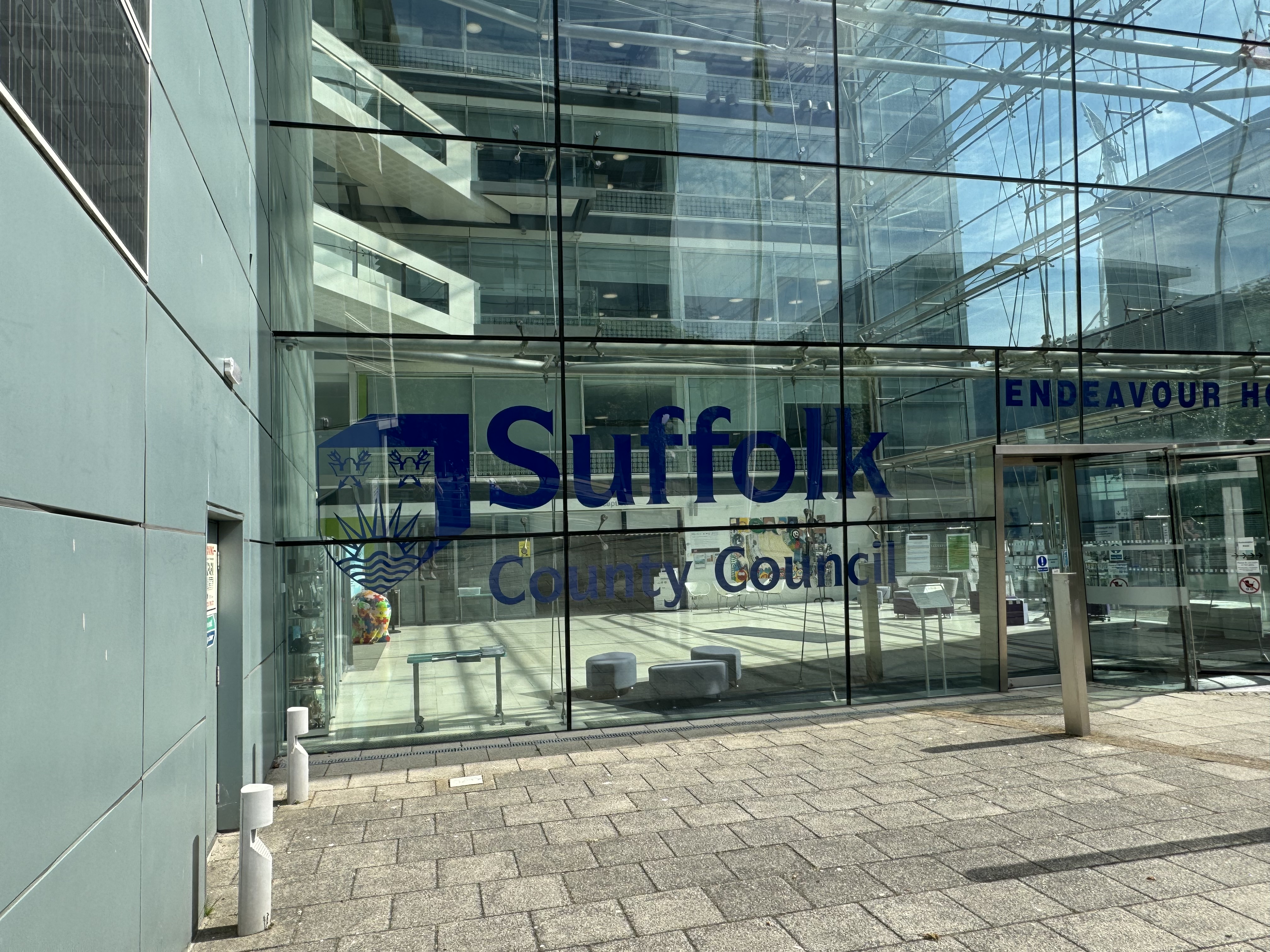 Entrance to Endeavour House, the Suffolk County Council office building