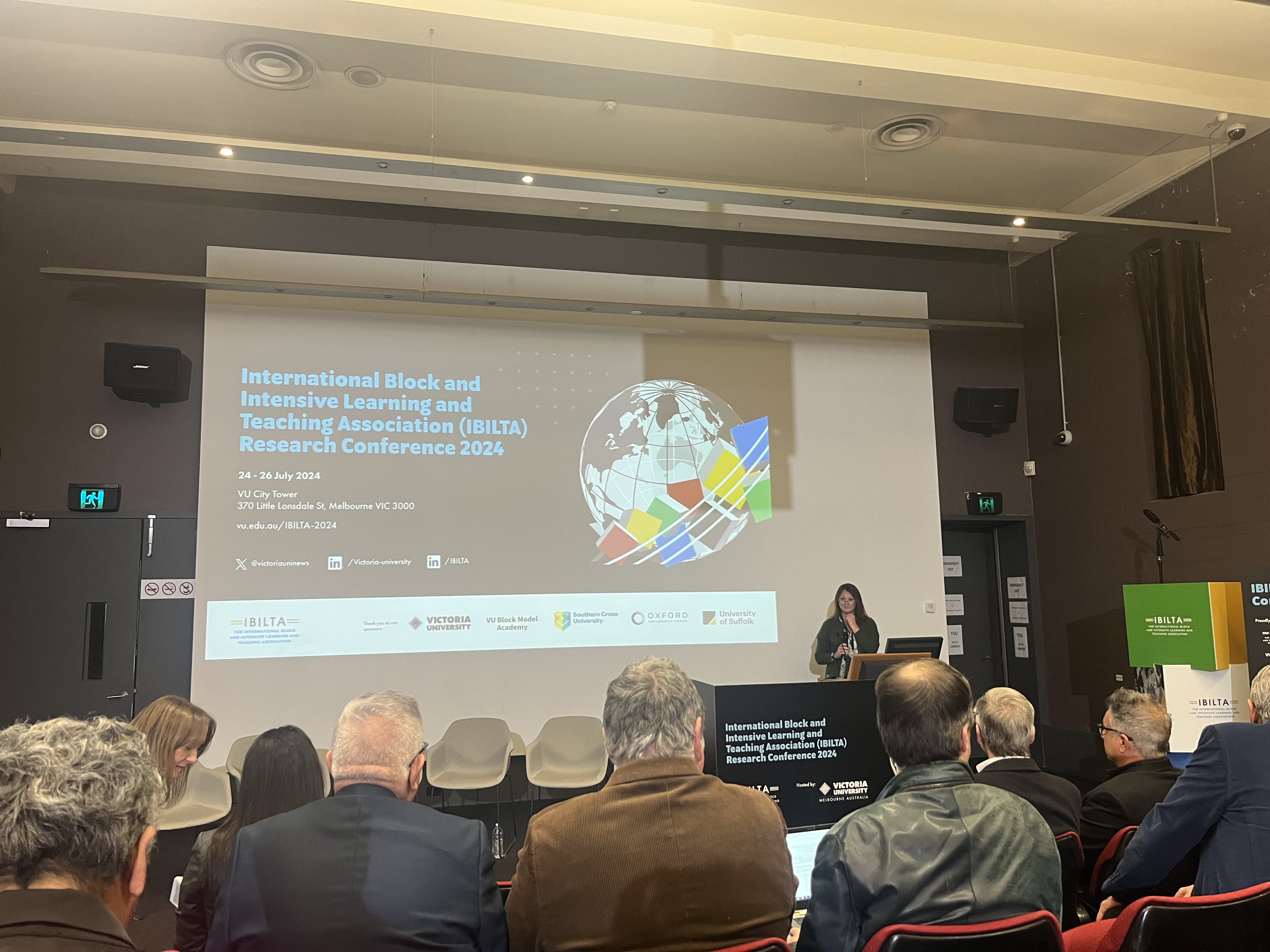 Dr Ellen Buck presenting to the IBILTA conference