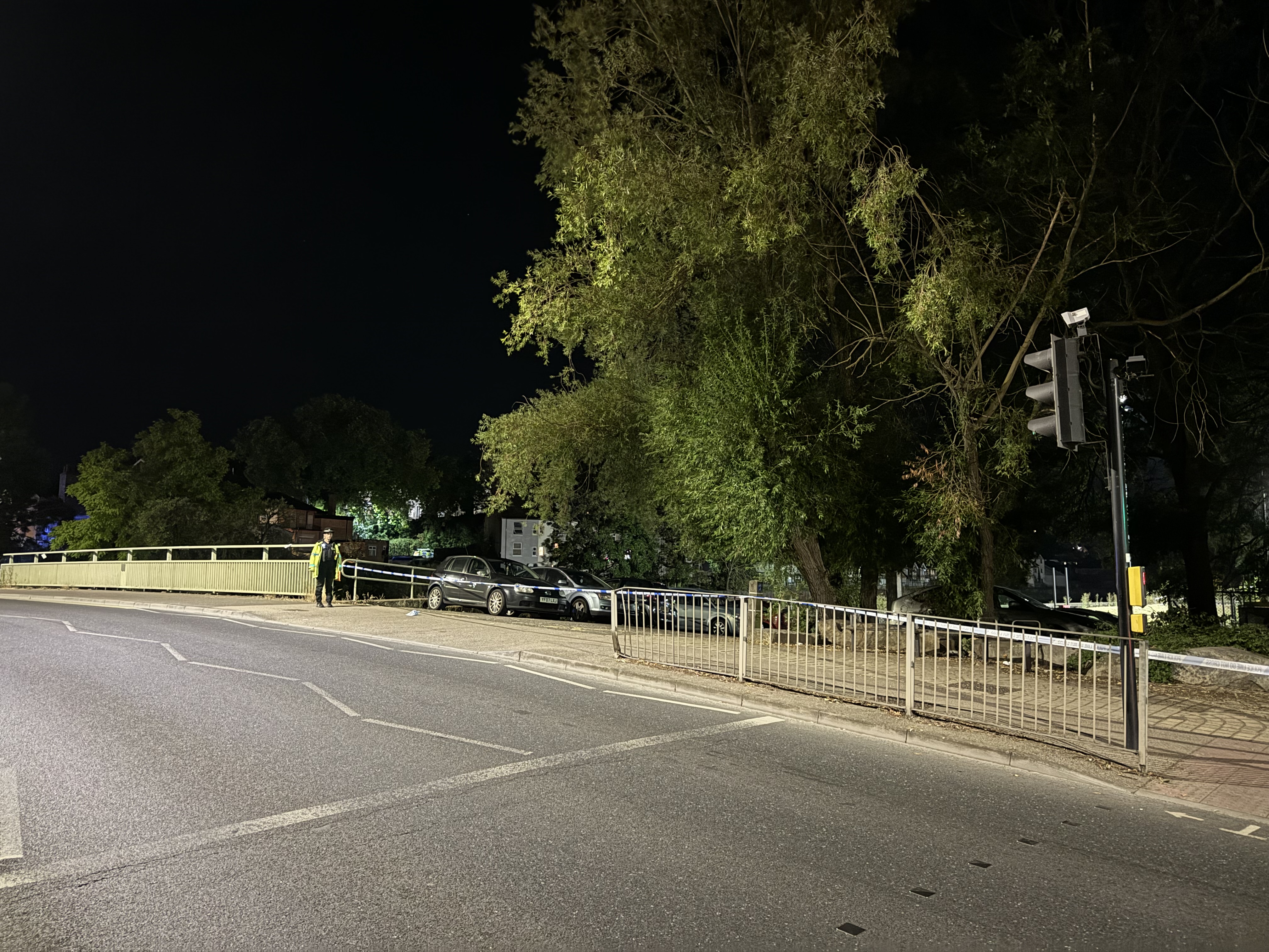 A number of areas were cordoned off around Burrell Road, including the skate park and nearby construction site