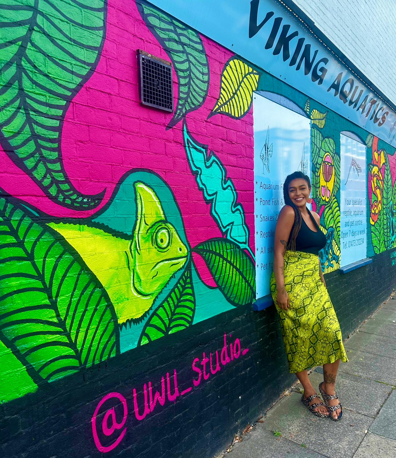 Many will recognise Lily's mural adorning the Viking Aquatics shopfront in town