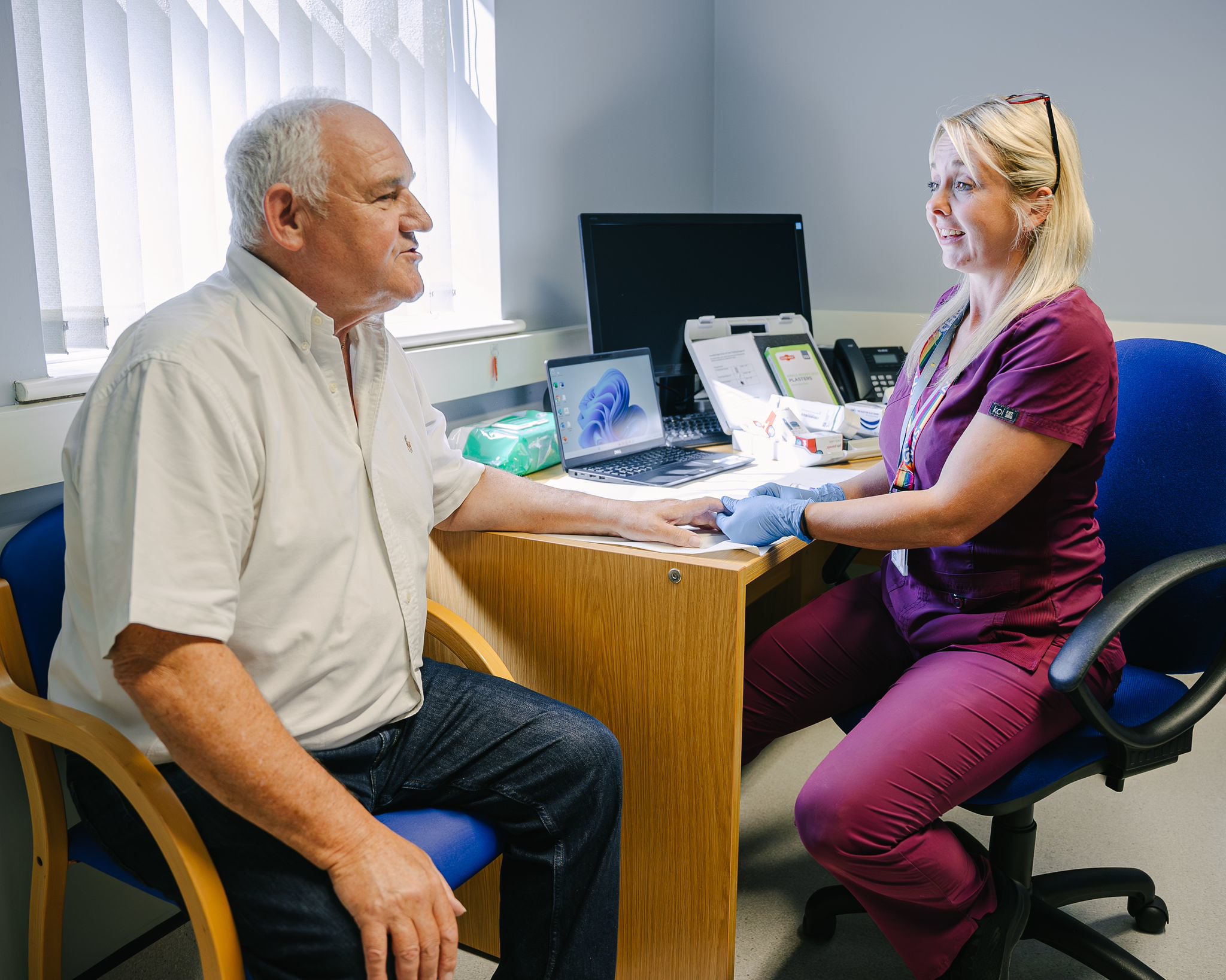 Councillor Steve Wiles, Cabinet Member for Public Health and Protection, having his health check