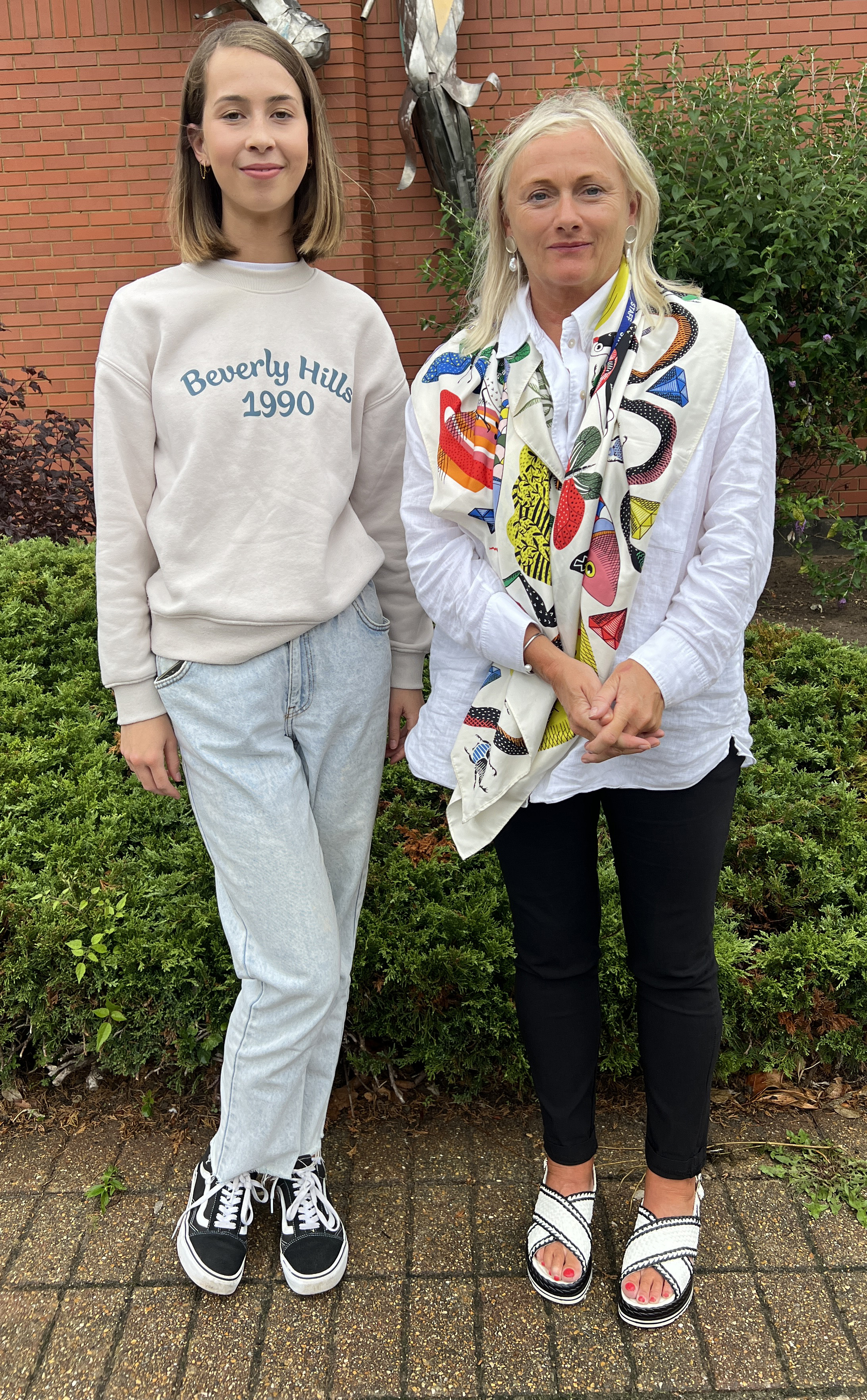 Evie Mitchell with her law teacher