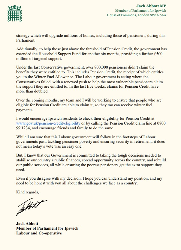 Page 1 of Jack Abbott's statement