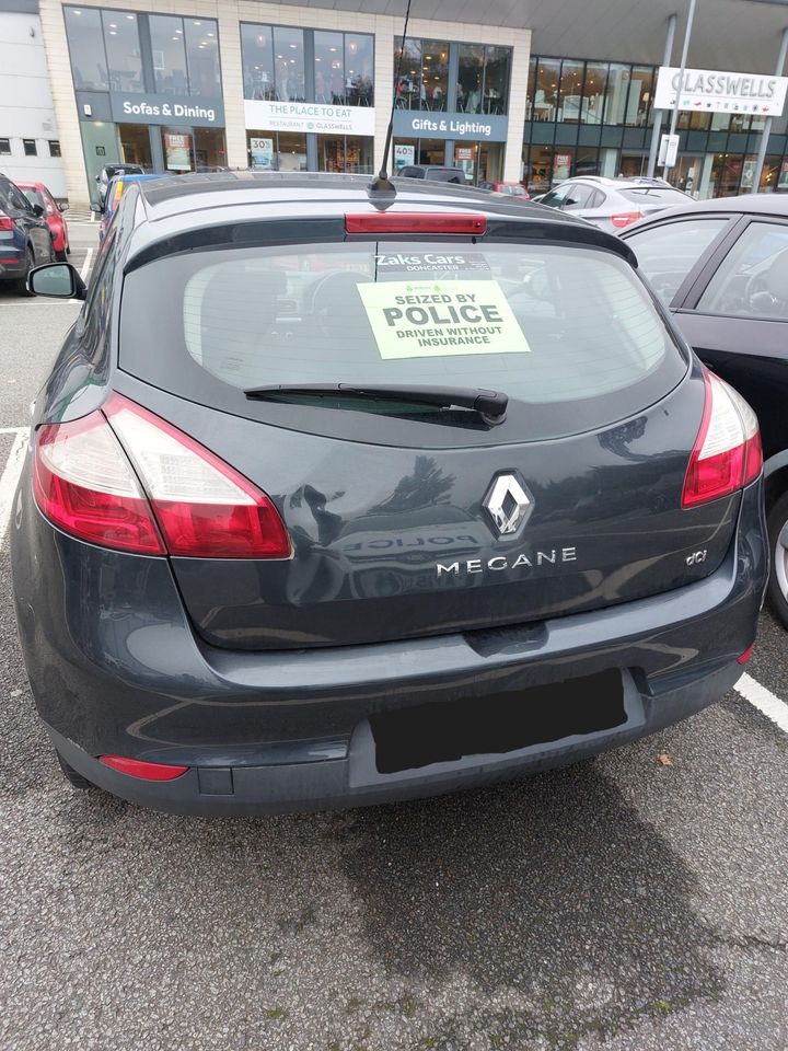 The Renault Megane seized by police outside Glasswells