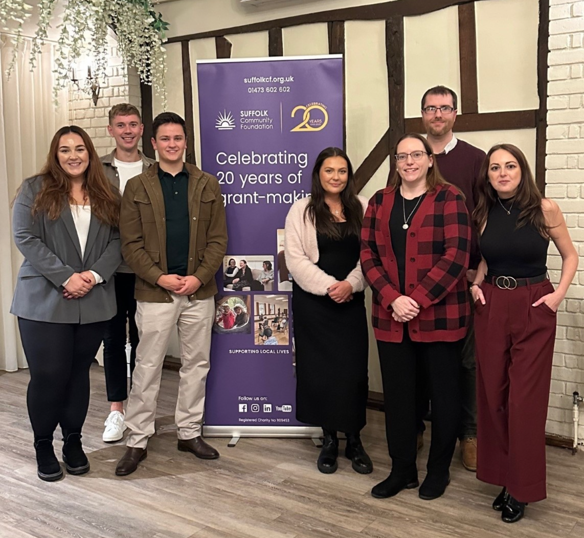 Fran Wright, Philanthropy Manager at Suffolk Community Foundation with members of the PLMR Genesis team