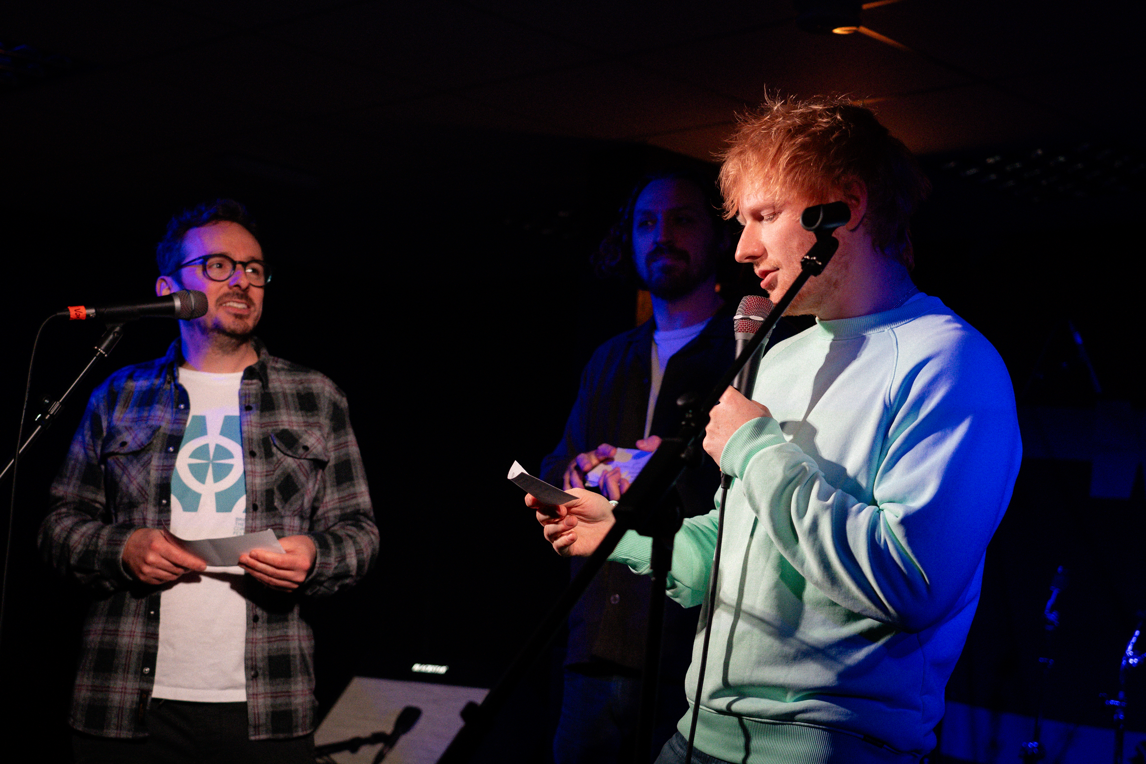 Ed answered questions from students before his impromptu performance