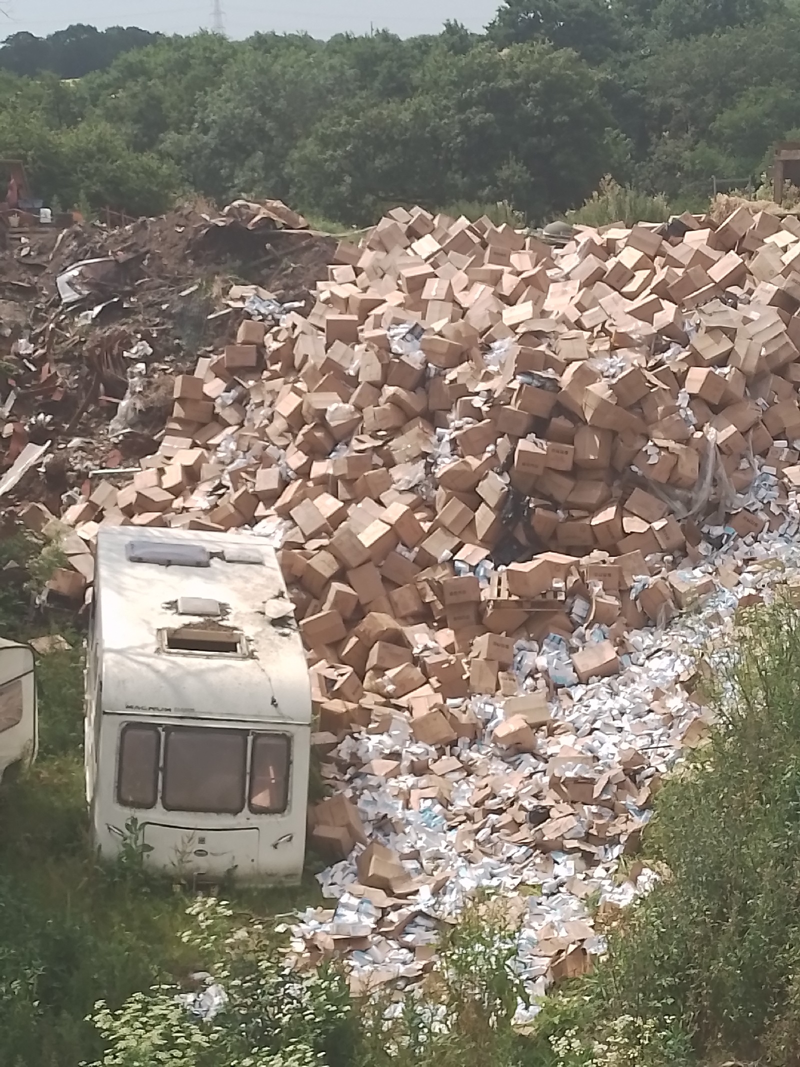 Illegal waste dumped at the site in Flowton, near Ipswich