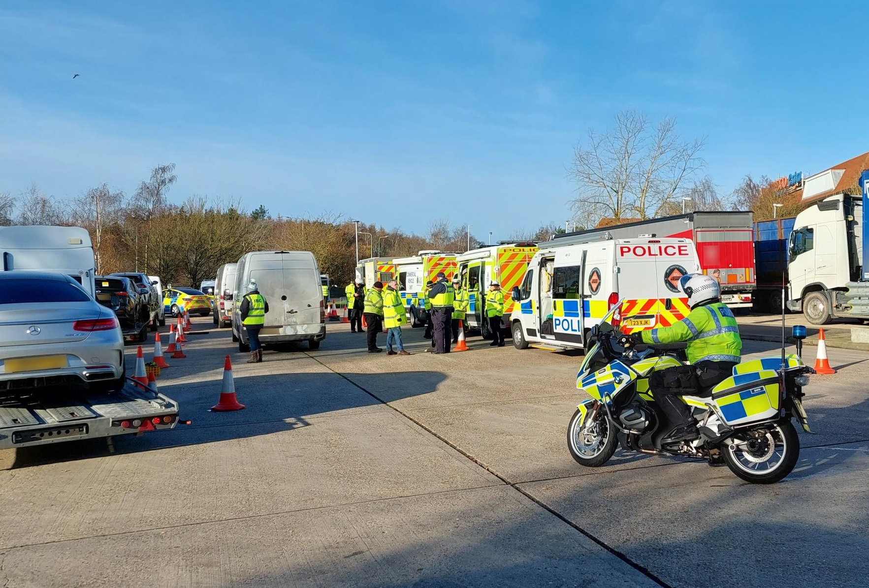 Police arrested nine people and stopped more than 100 vehicles