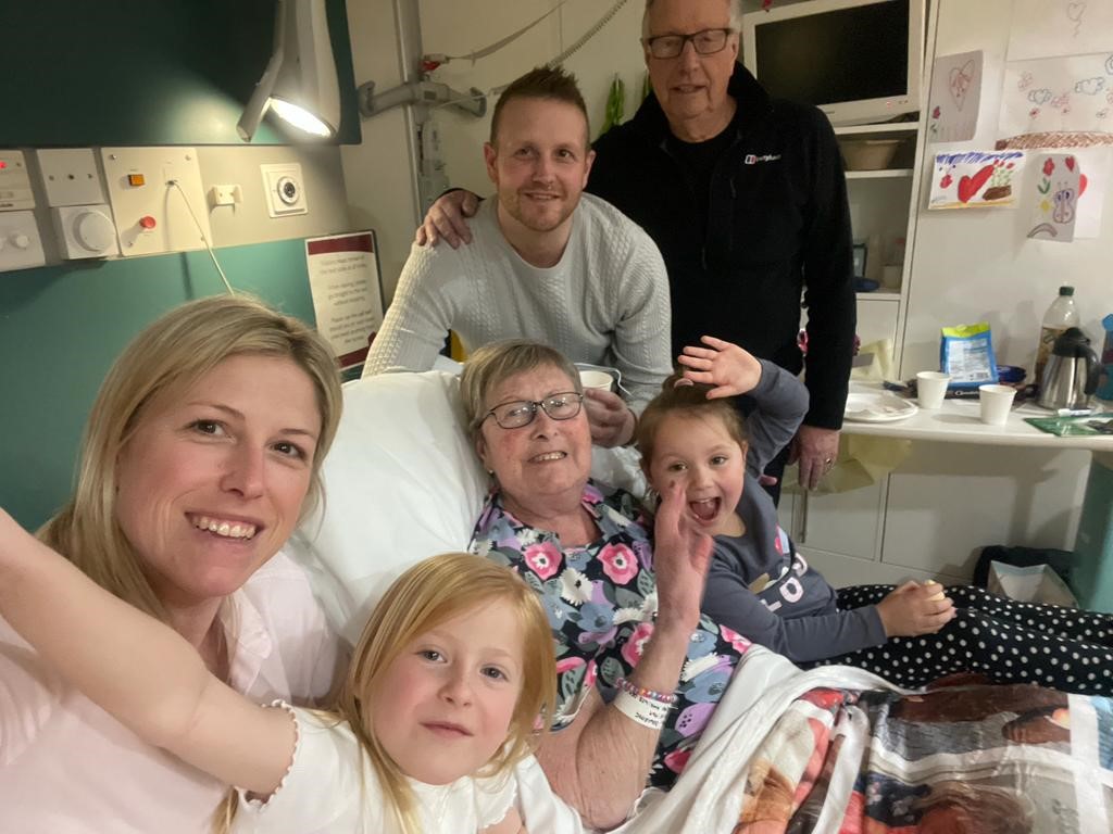 The Dowsing family at the hopice's inpatient unit