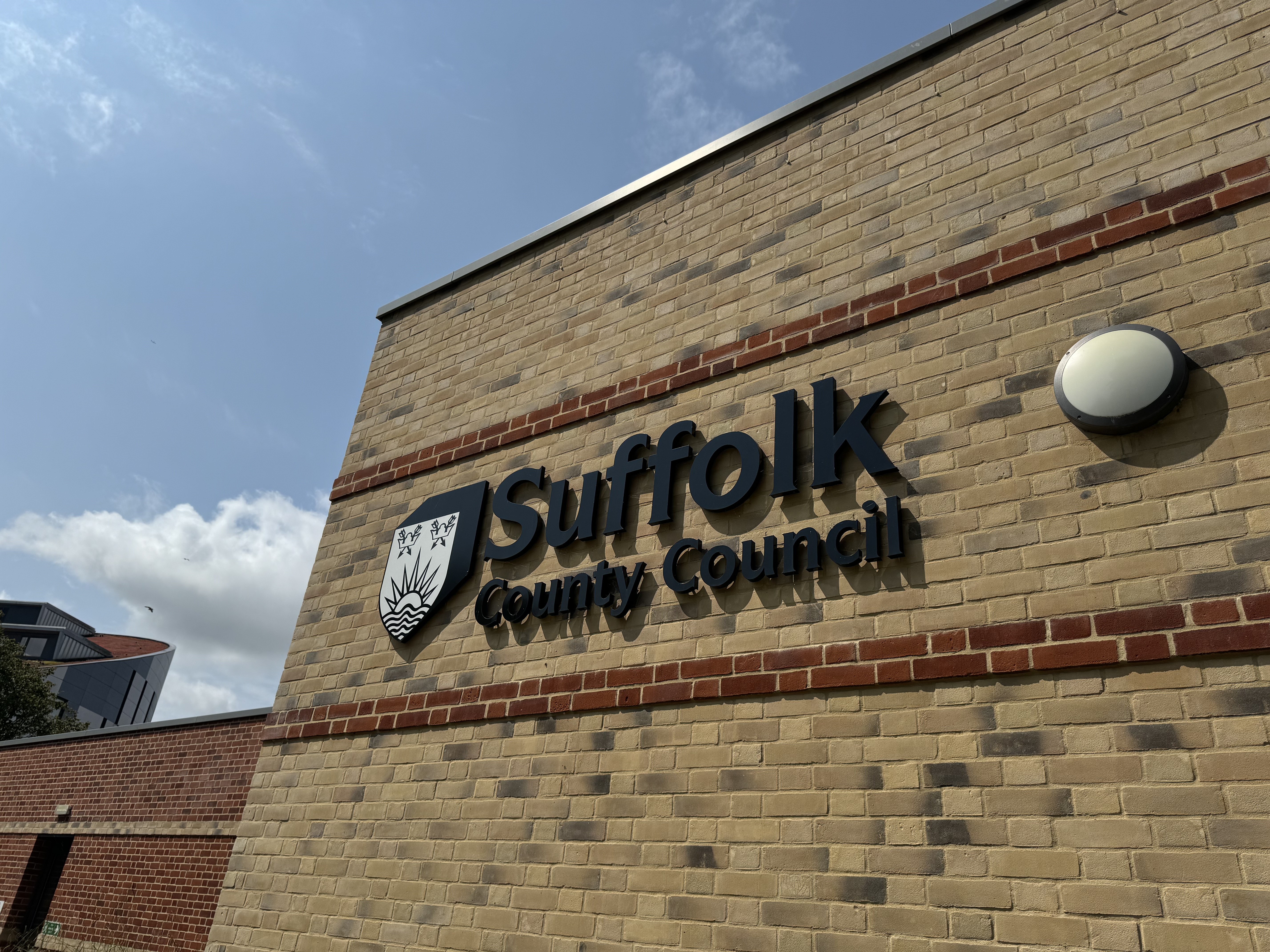 Suffolk County Council sign on a building