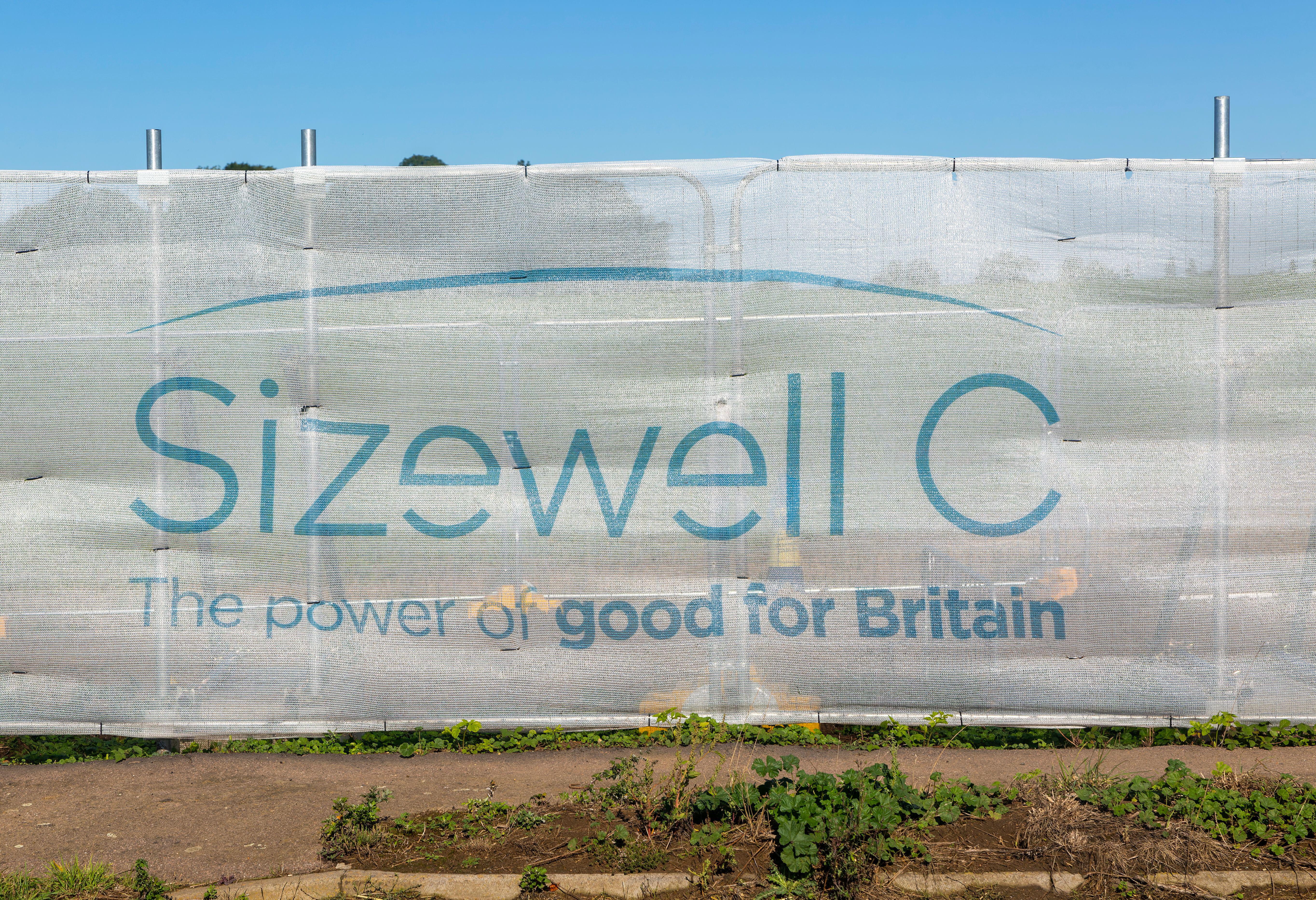 Sizewell C power station construction site screen