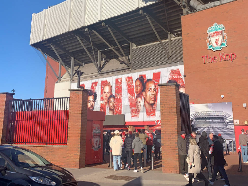The Kope at Anfield Stadium in Liverpool