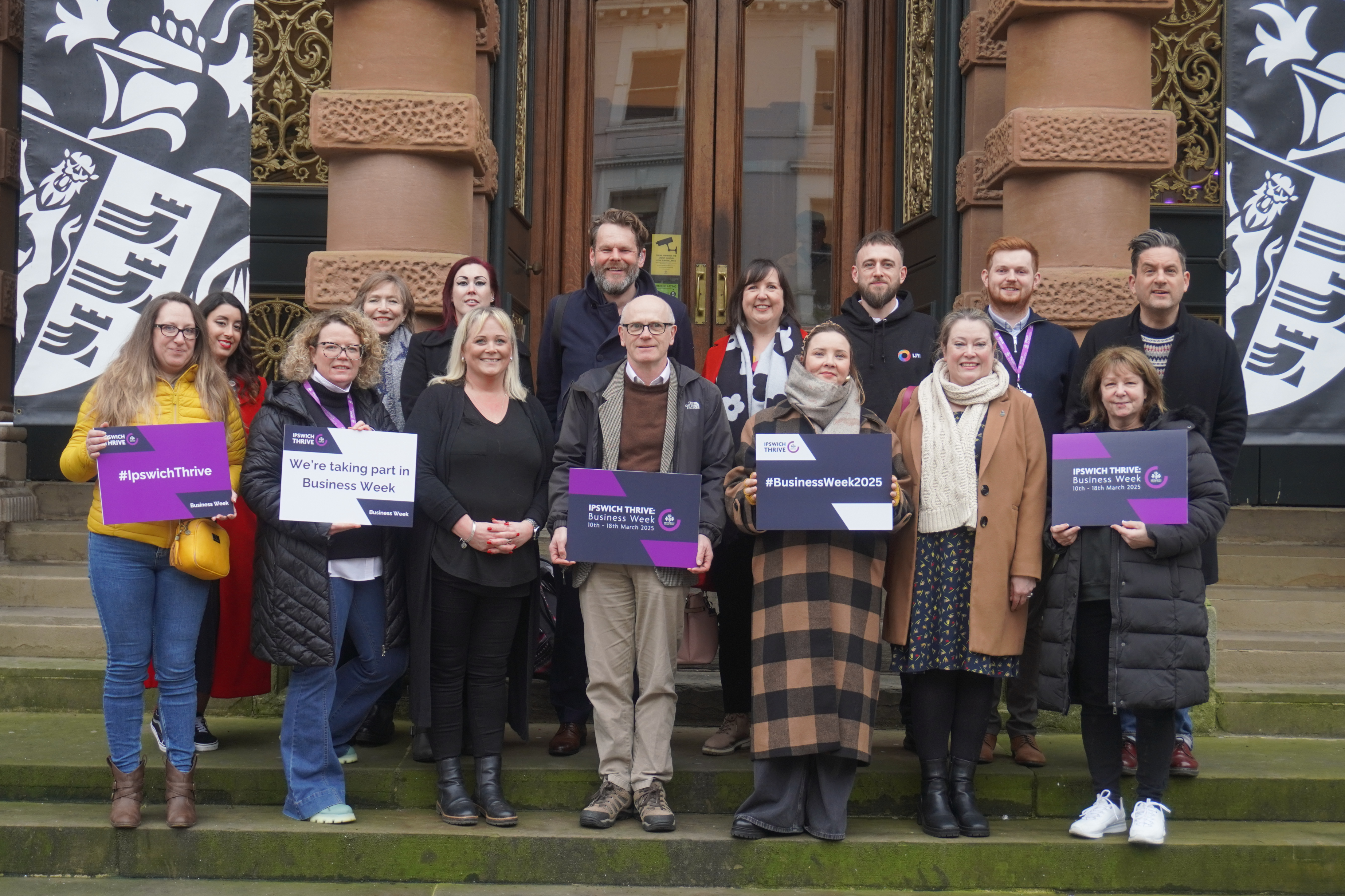 Ipswich Borough Council Leader Neil MacDonald with business leaders in Ipswich launch the new festival