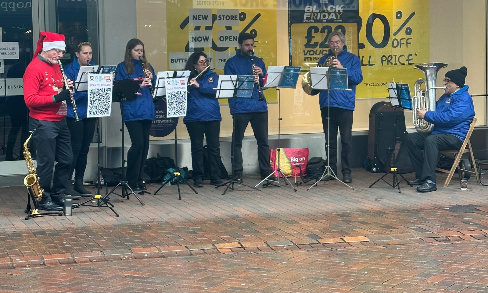 The musicians performed in small groups across various Ipswich locations, including the high street