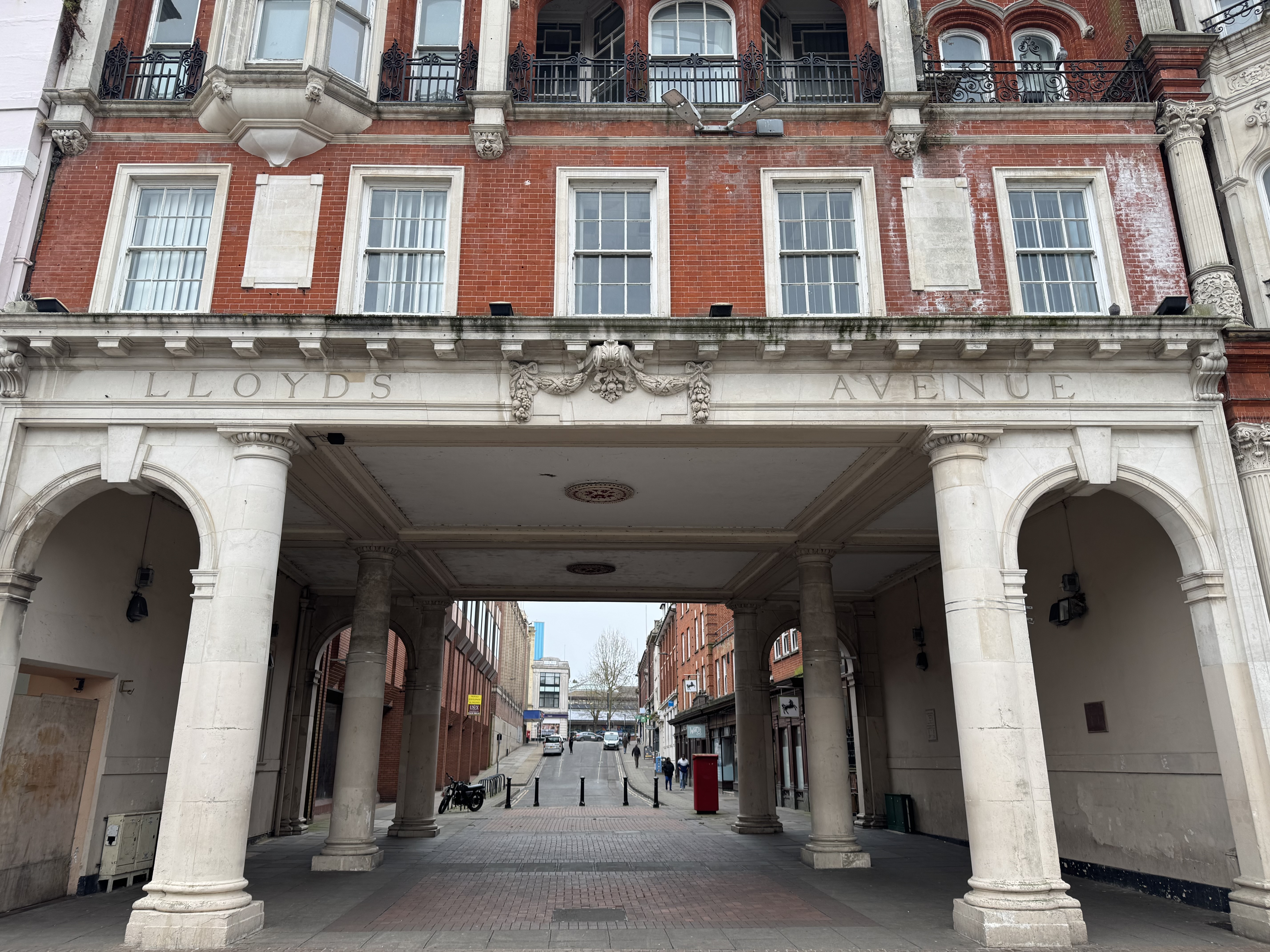 Lloyd's Avenue arch in Ipswich town centre