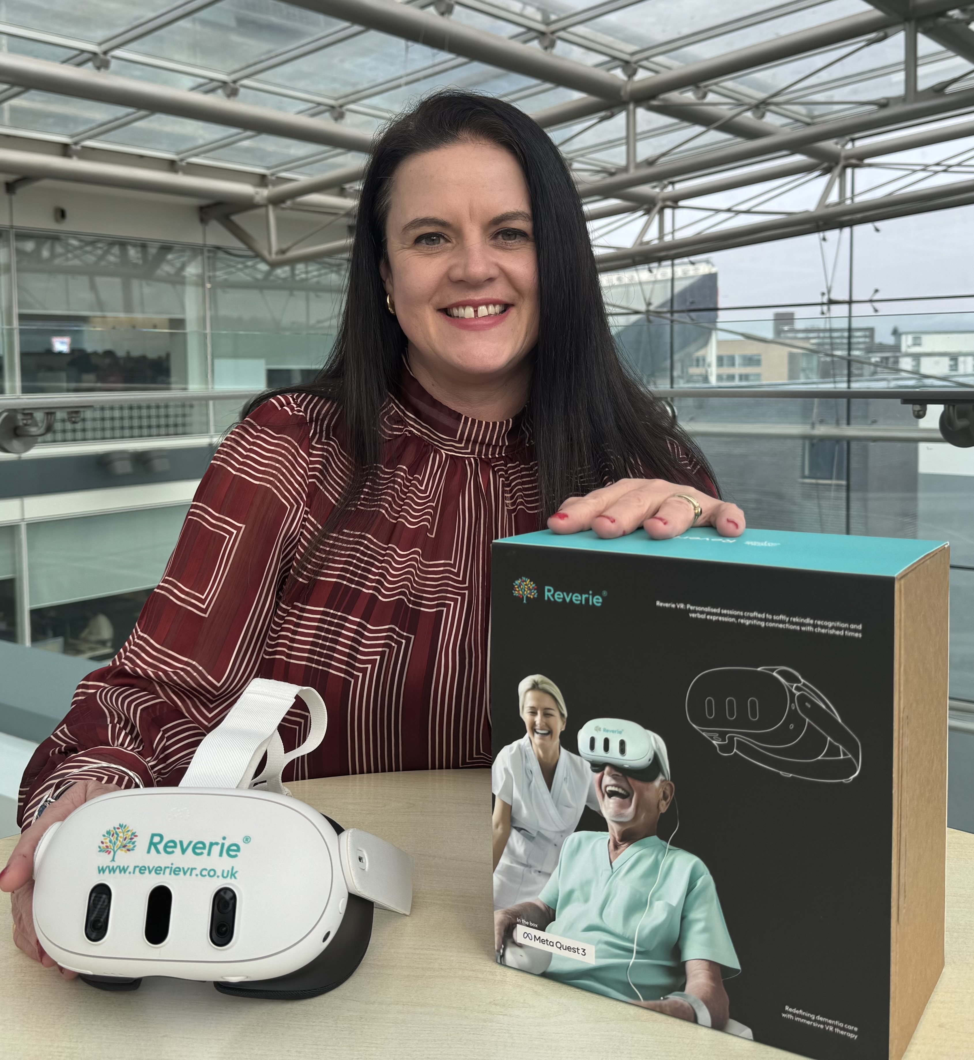 Cllr. Beccy Hopfensperger with the Reverie headset