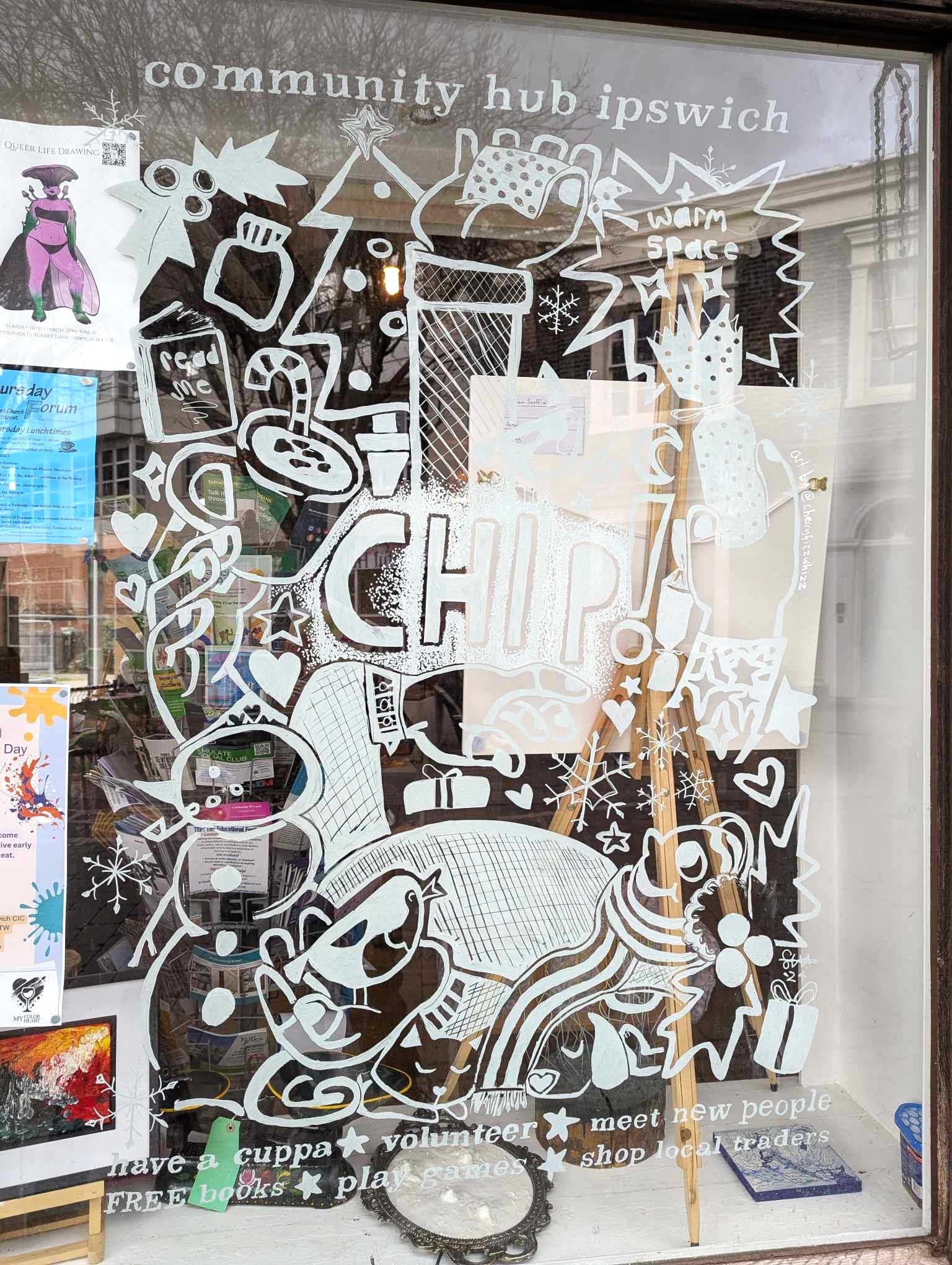 CHIp Hub Window Art