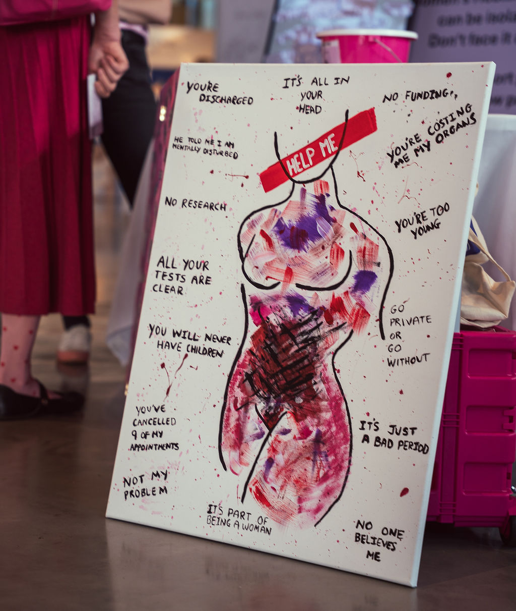Artwork created by women with chronic illnesses was displayed at Let's Talk Women's Health