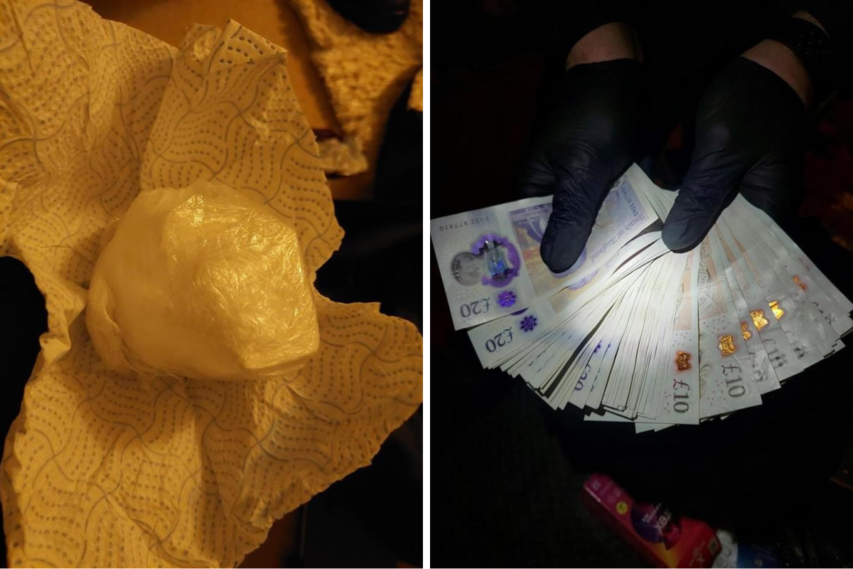 Cash and cocaine was seized by police