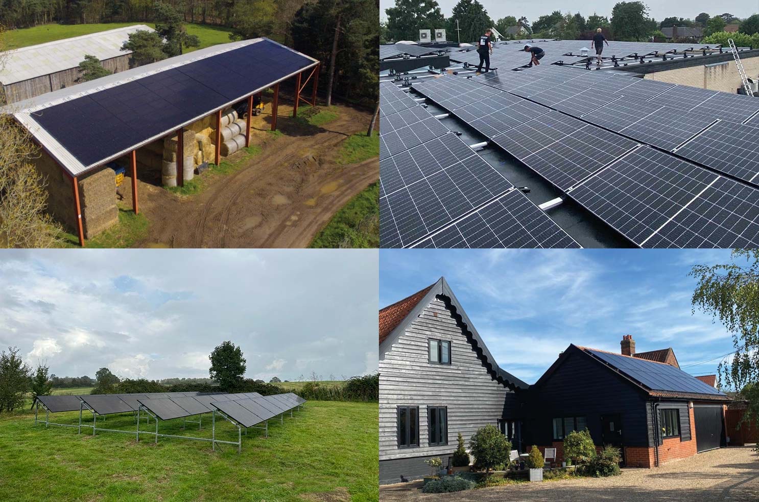 A collage of rooftop solar projects