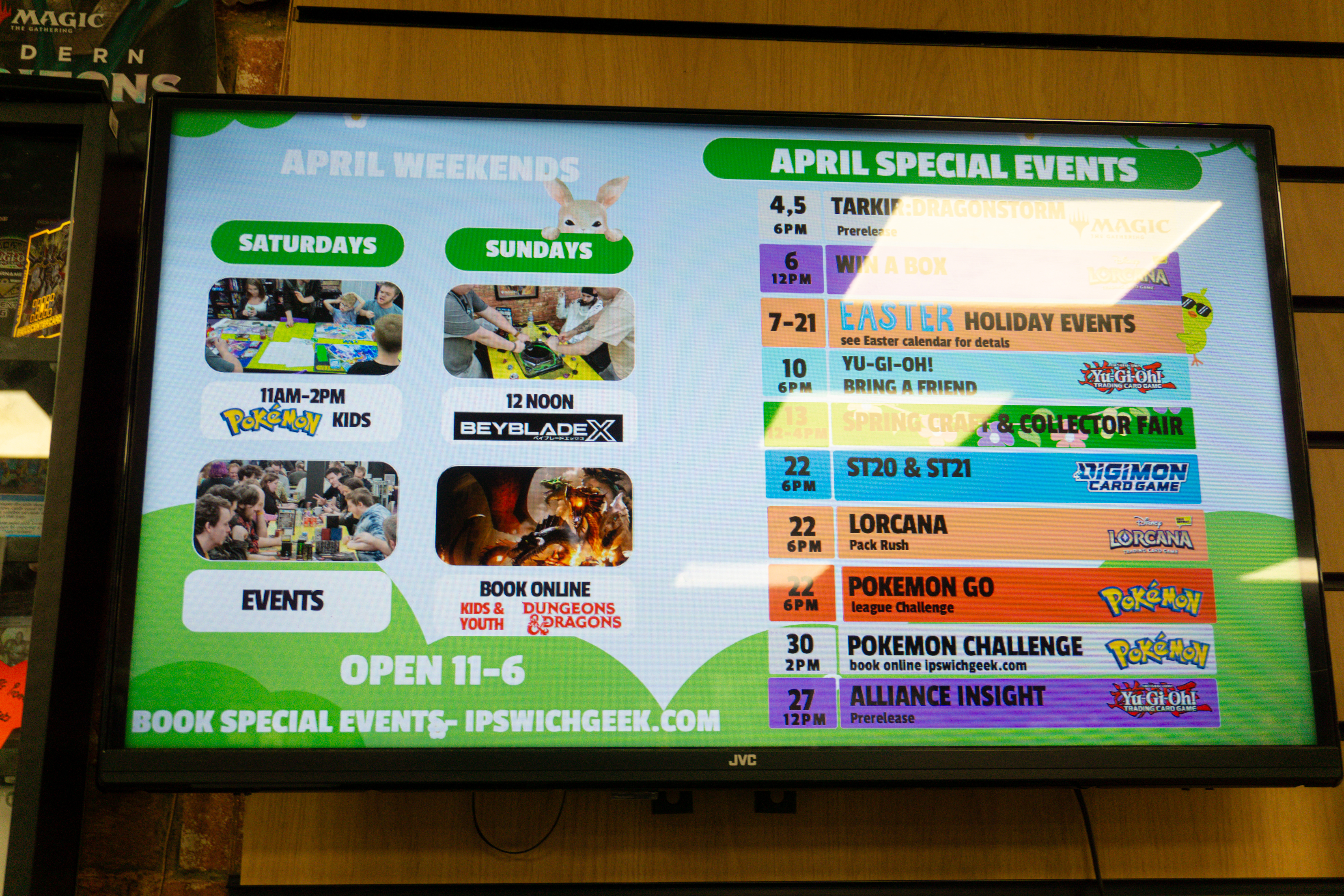 Geek Retreat holds regular events, all of which can be found on in-store displays and its website