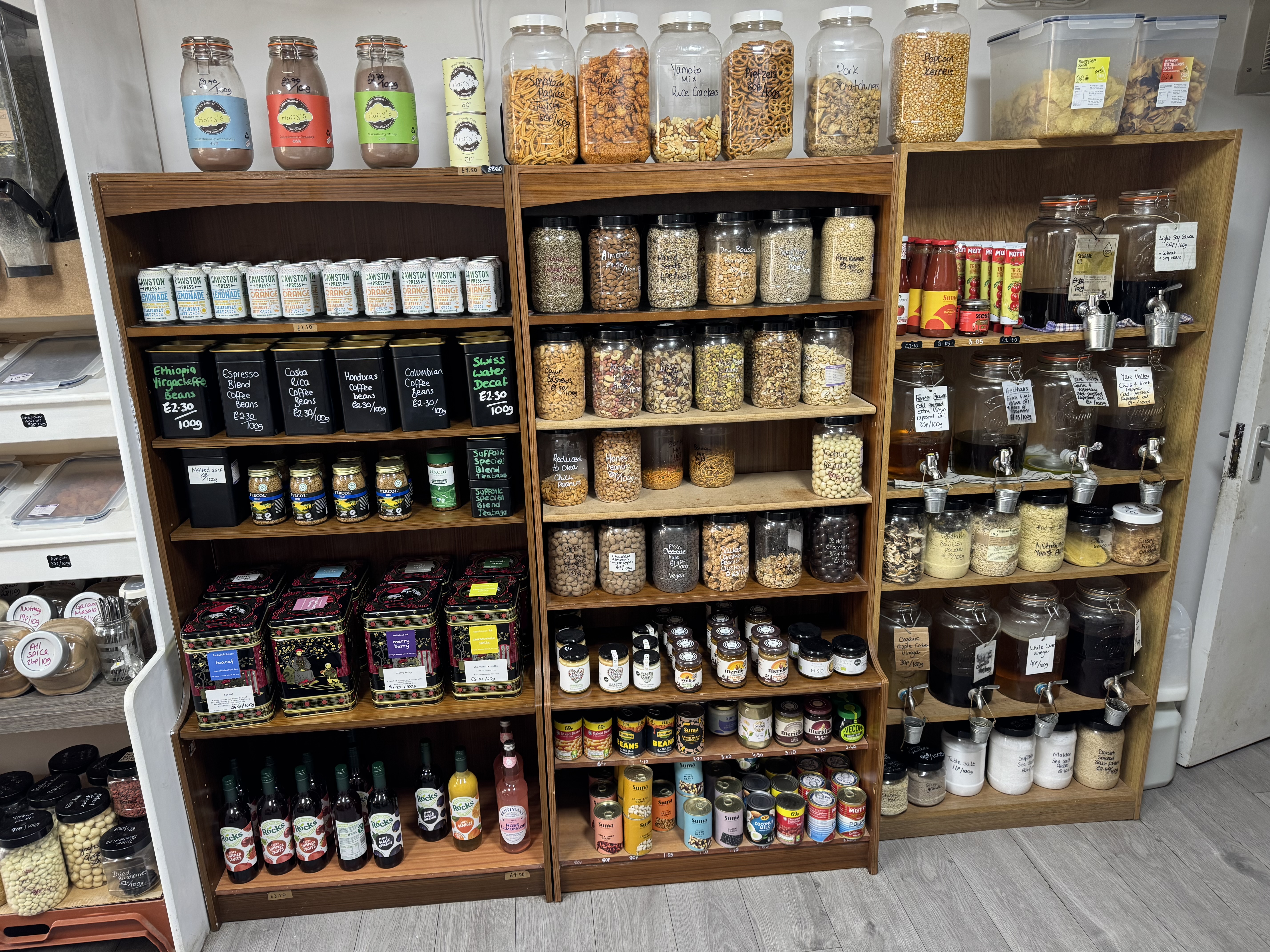 Nuts, seeds, snacks, drinks and oils at Unwrapped & Refill