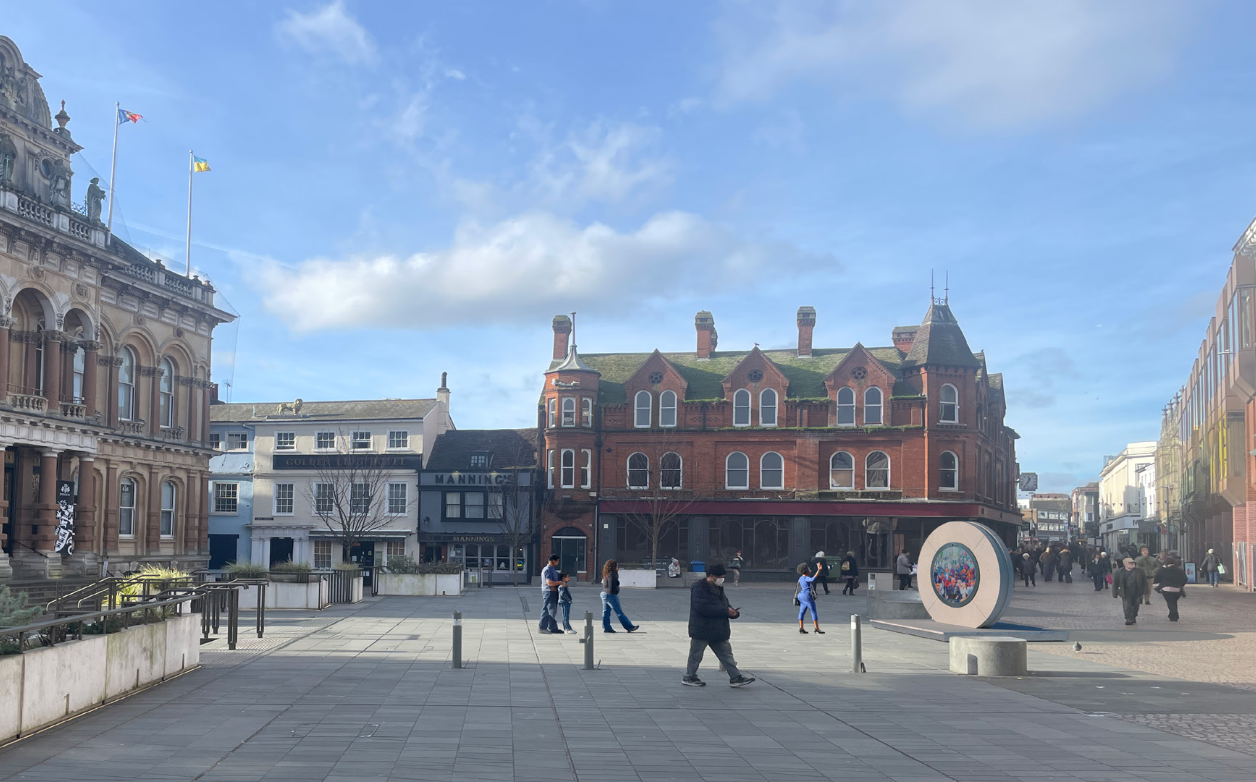 How the portal would look facing the former Griwades building and Westgate Street