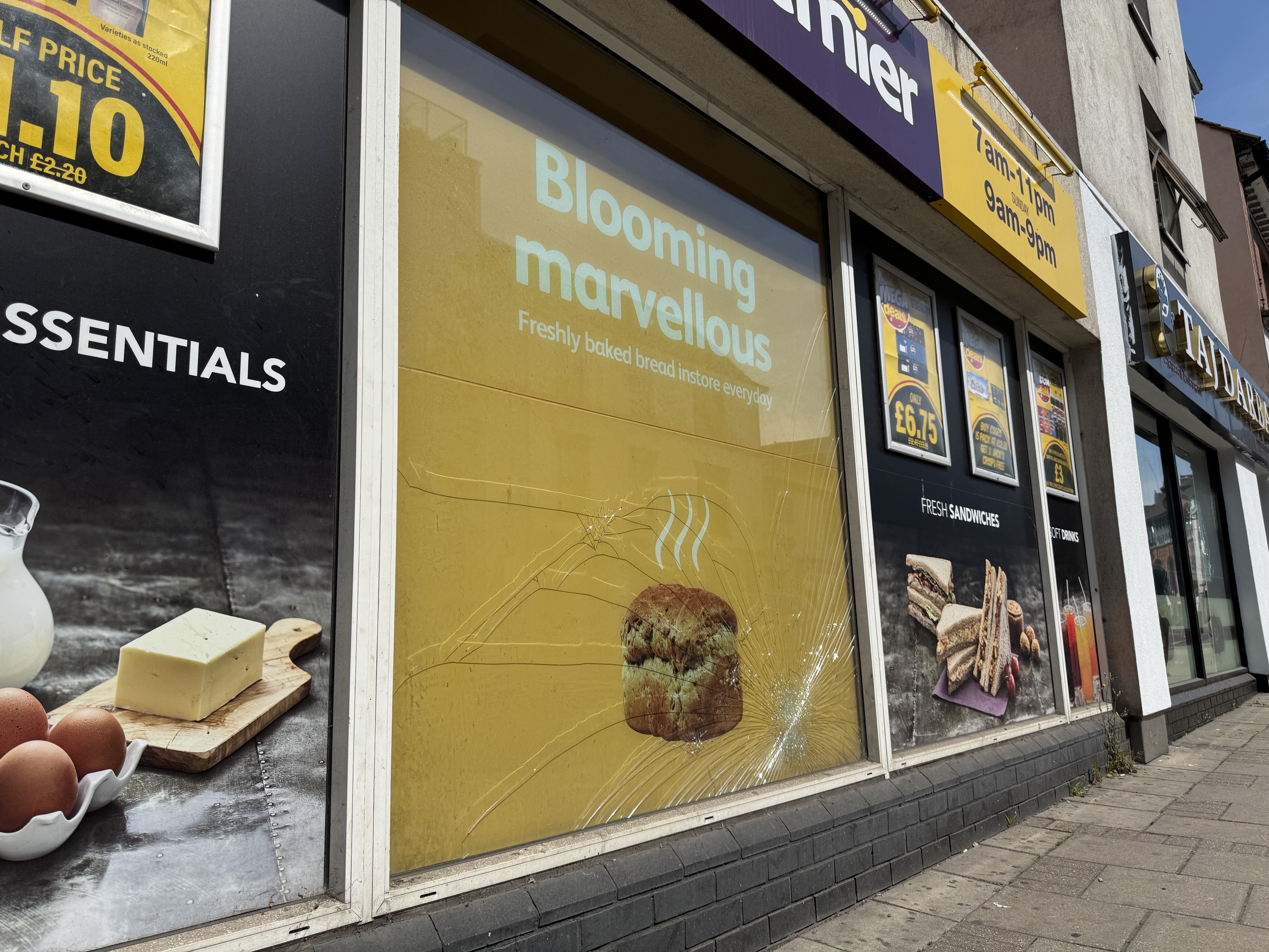 One window will need replacing at the Premier store