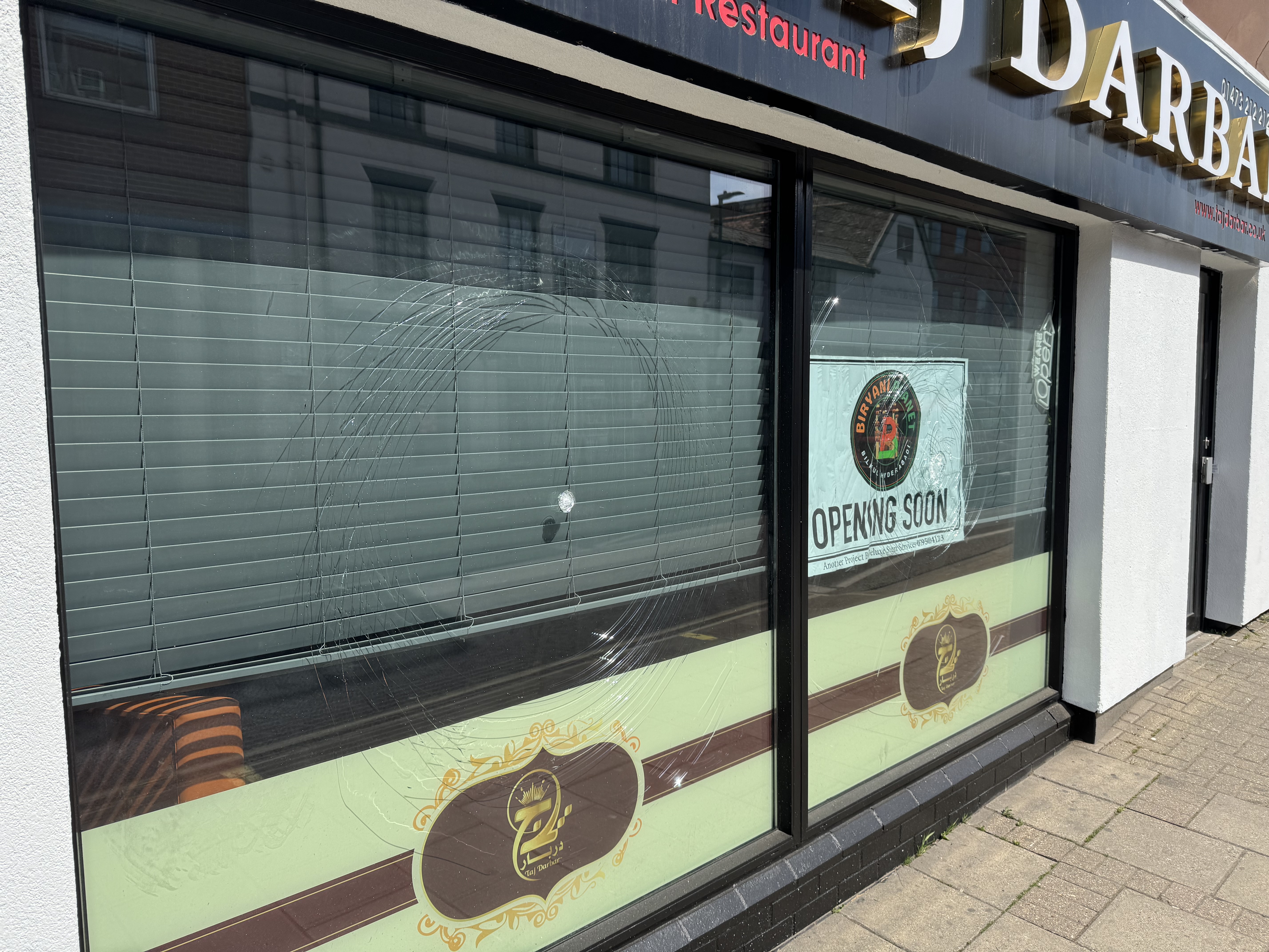 The soon-to-be Biryani Planet will have to fork out thousands to replace its windows before it has even opened to the public