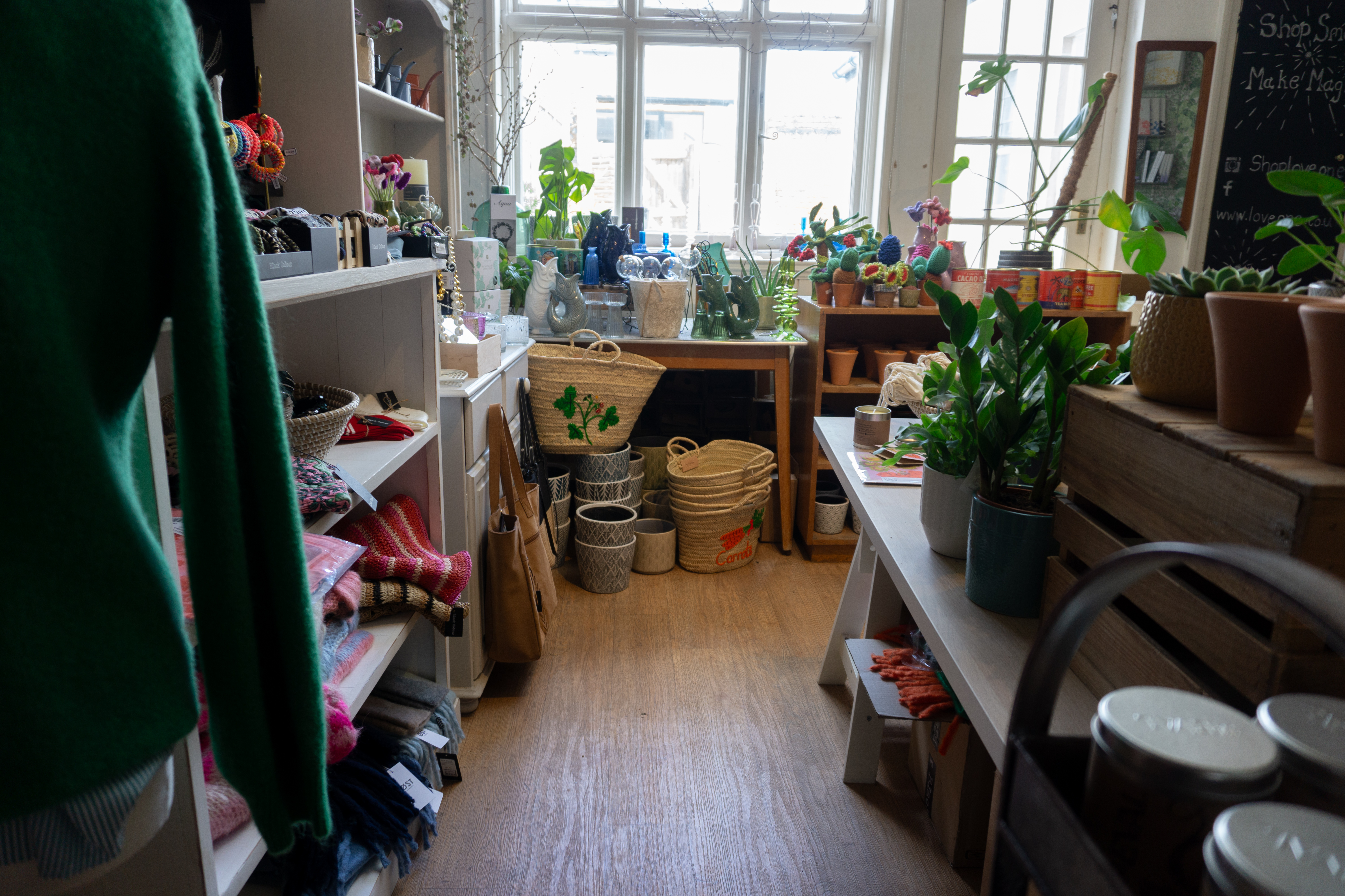 Home decorations and fashion accessories can be found at the back of the store