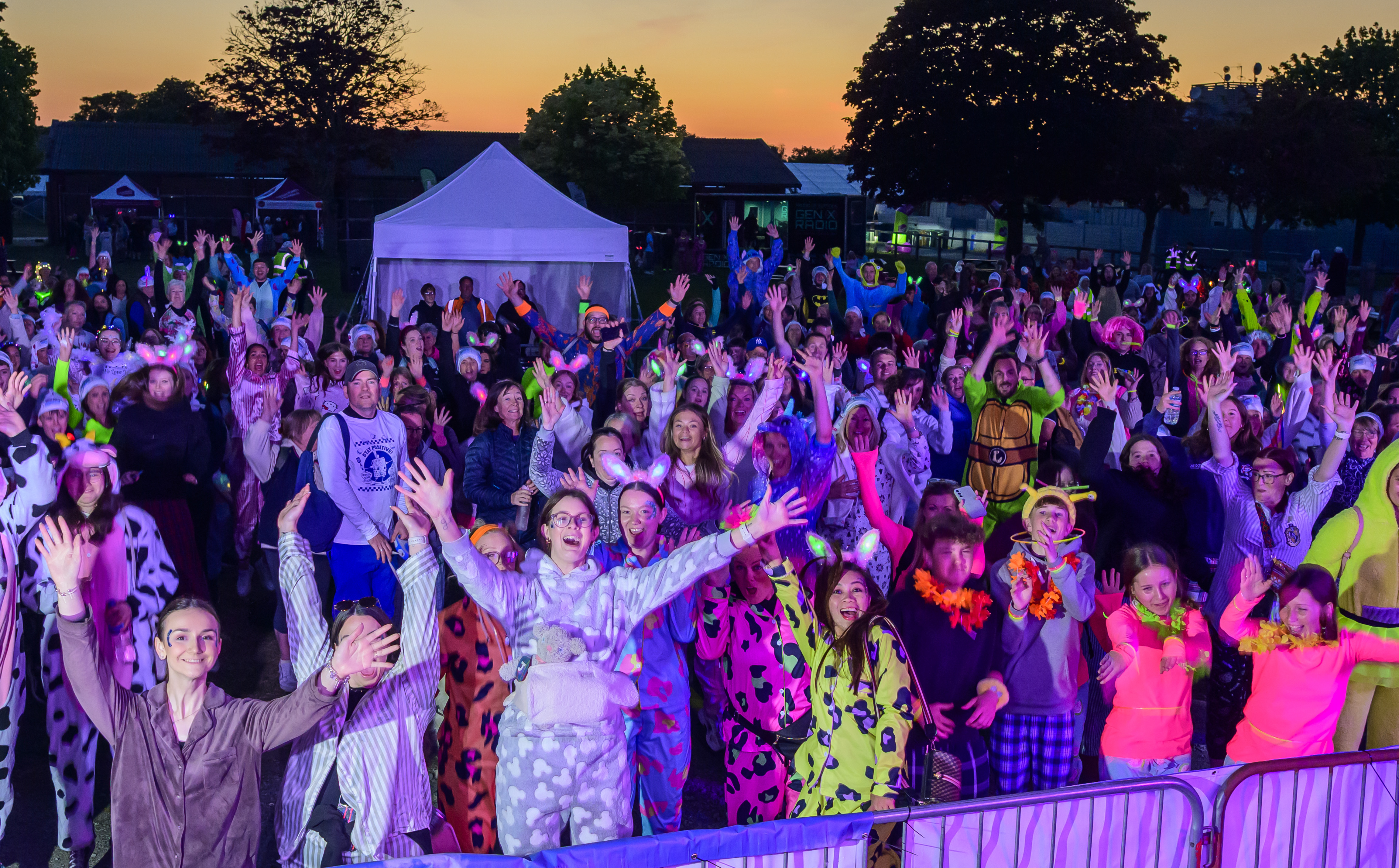 Crowds getting warmed up ahead of their challenge