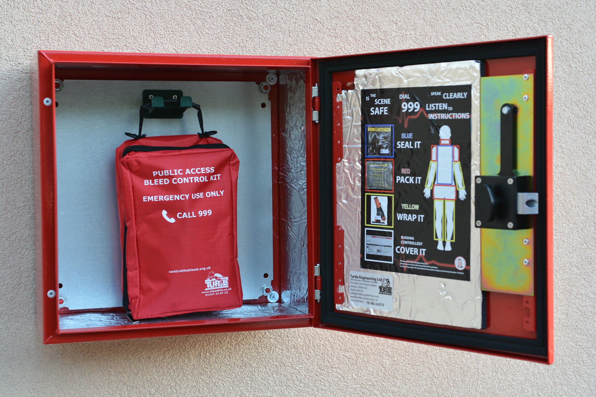 The bleed kit contained within the emergency bleed control cabinet now installed at Princes Street fire and police station
