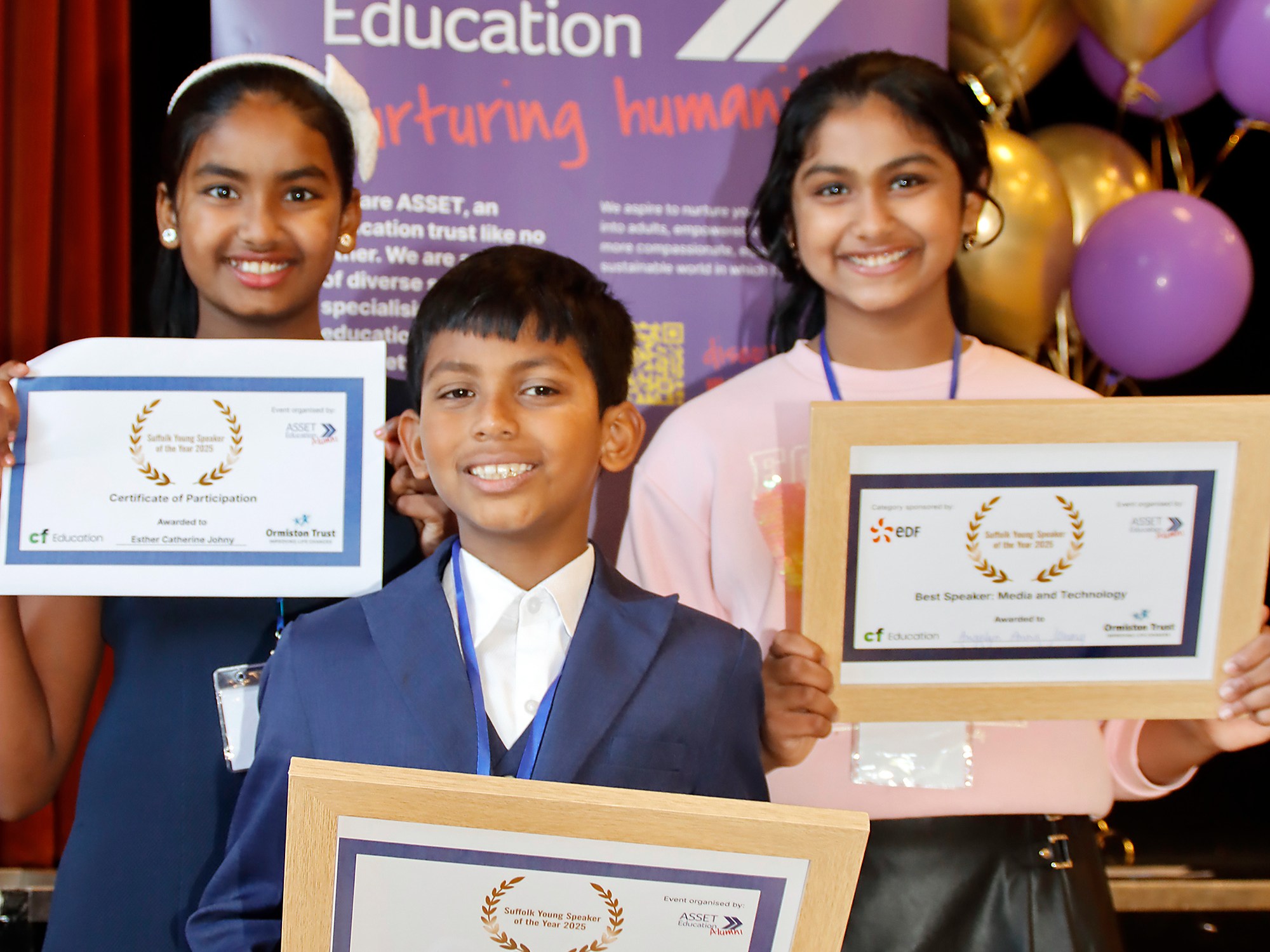 Three siblings from the Jonny family of Bungay all taking part in the finals, Esther, Angelyn and Ethan