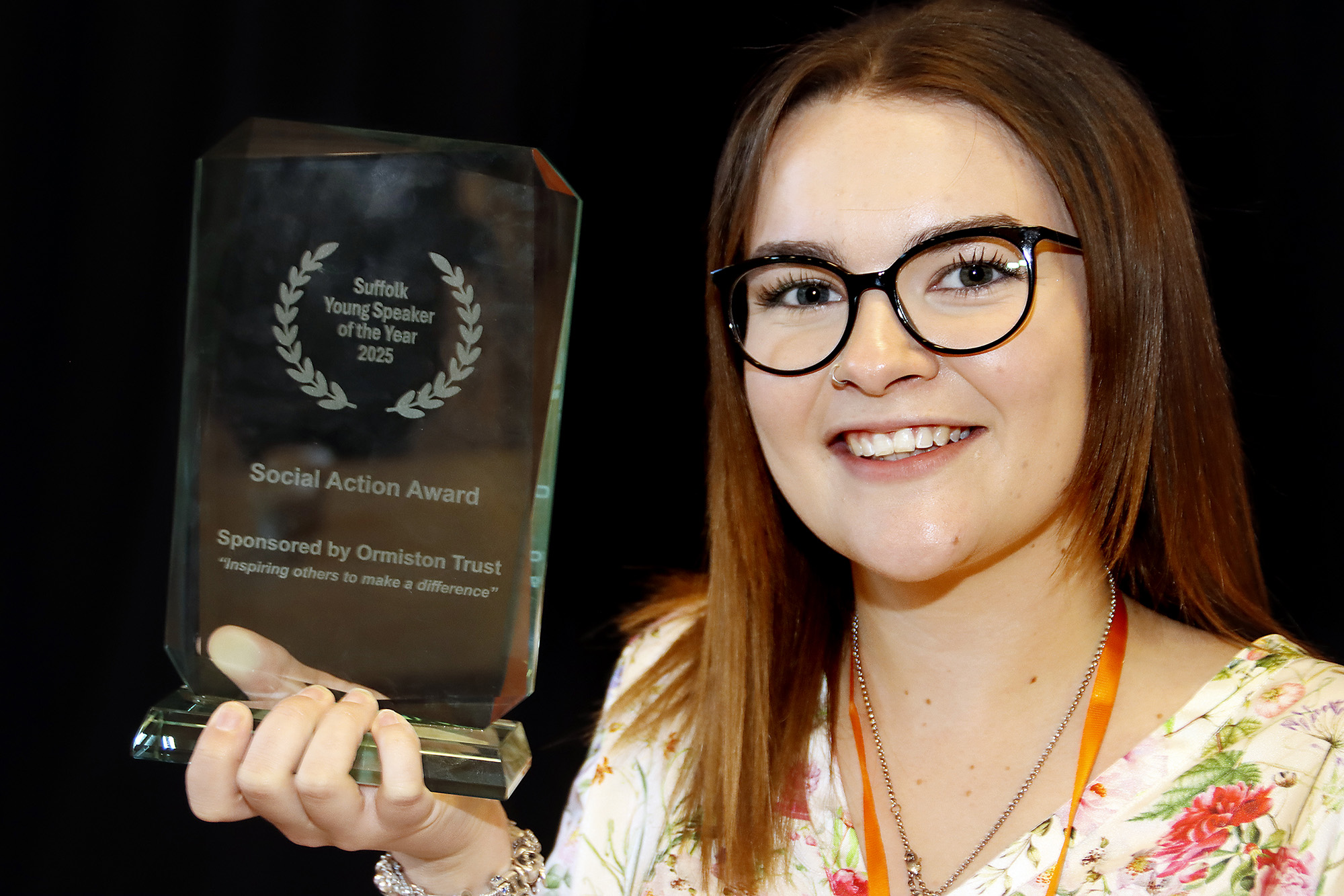 Winner of the Social Action Award and Best Speaker in the Mental Heath category: Freya Ollason (18, Suffolk New College) passionately addressed mental health