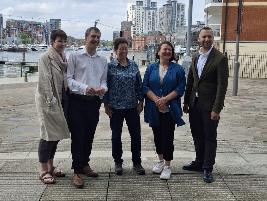 Caroline Lucas, Adrian Ramsay, Adria Pittock, Ellie Chown and Zack Polanski