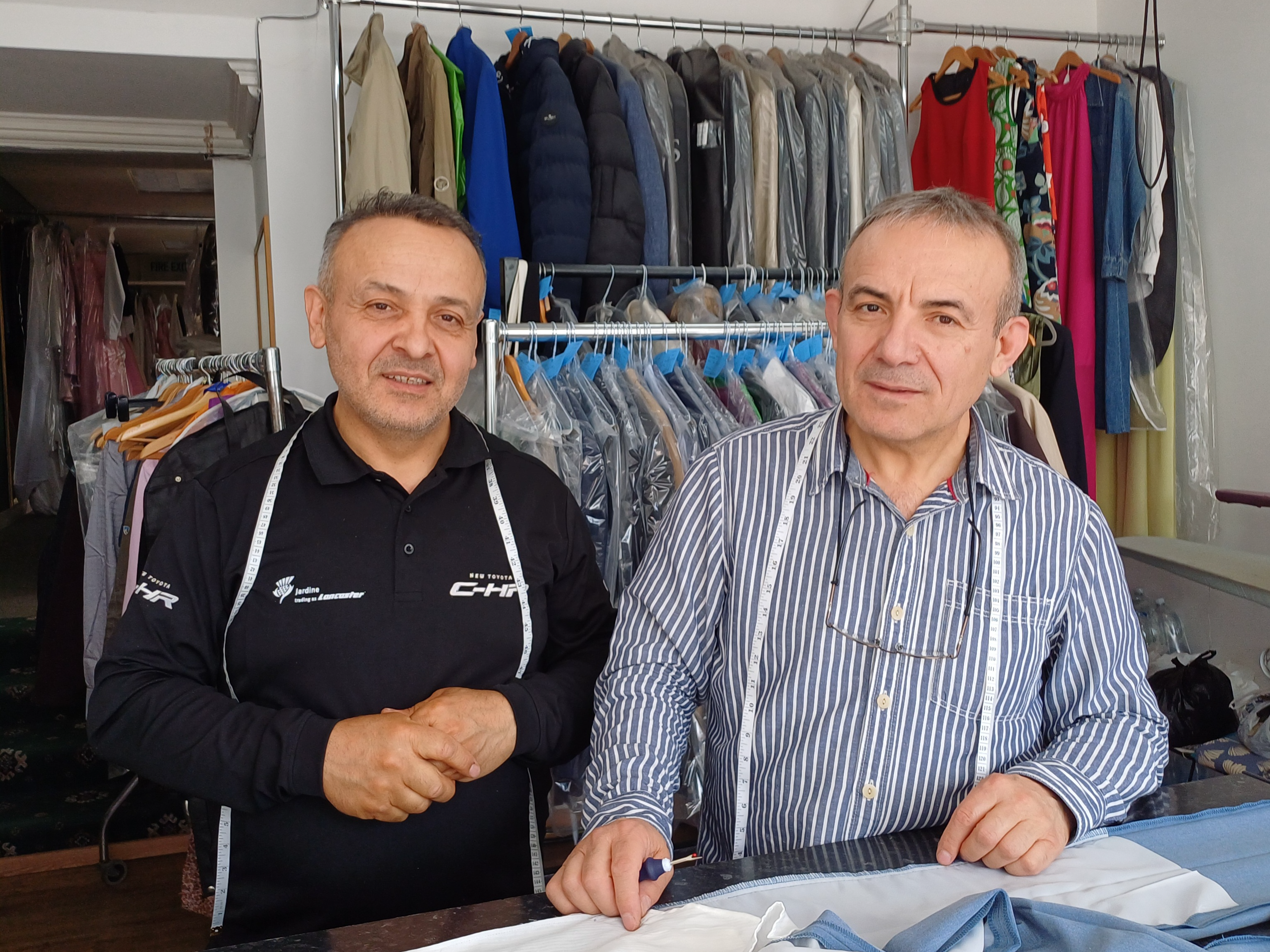 Ferdun and and Akif, owners of STAR Dry Cleaners & Alterations on Norwich Road in Ipswich