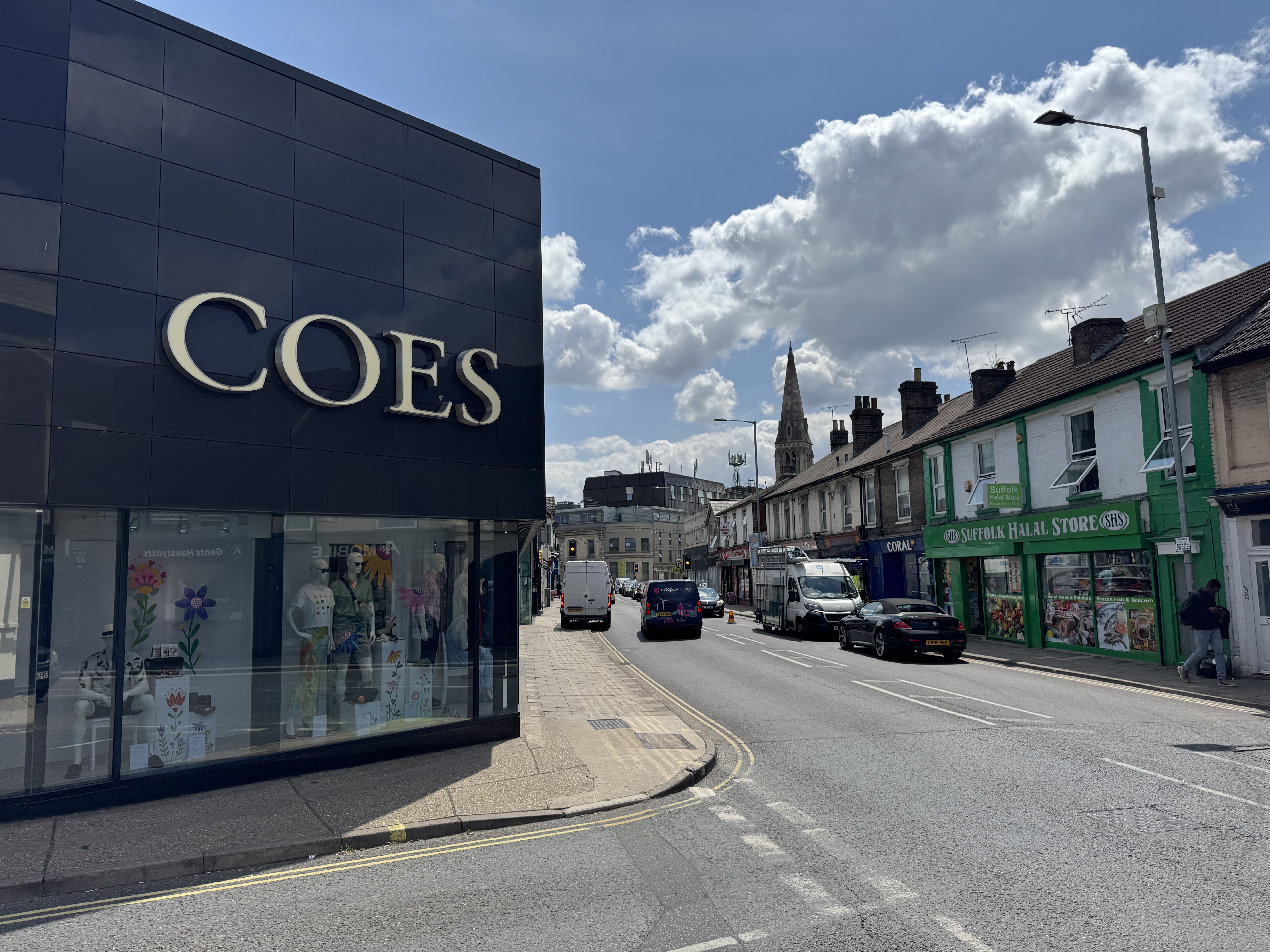 Looking down Norwich Road