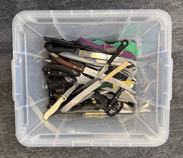 Knife amnesty bin on Queen's Way in Ipswich