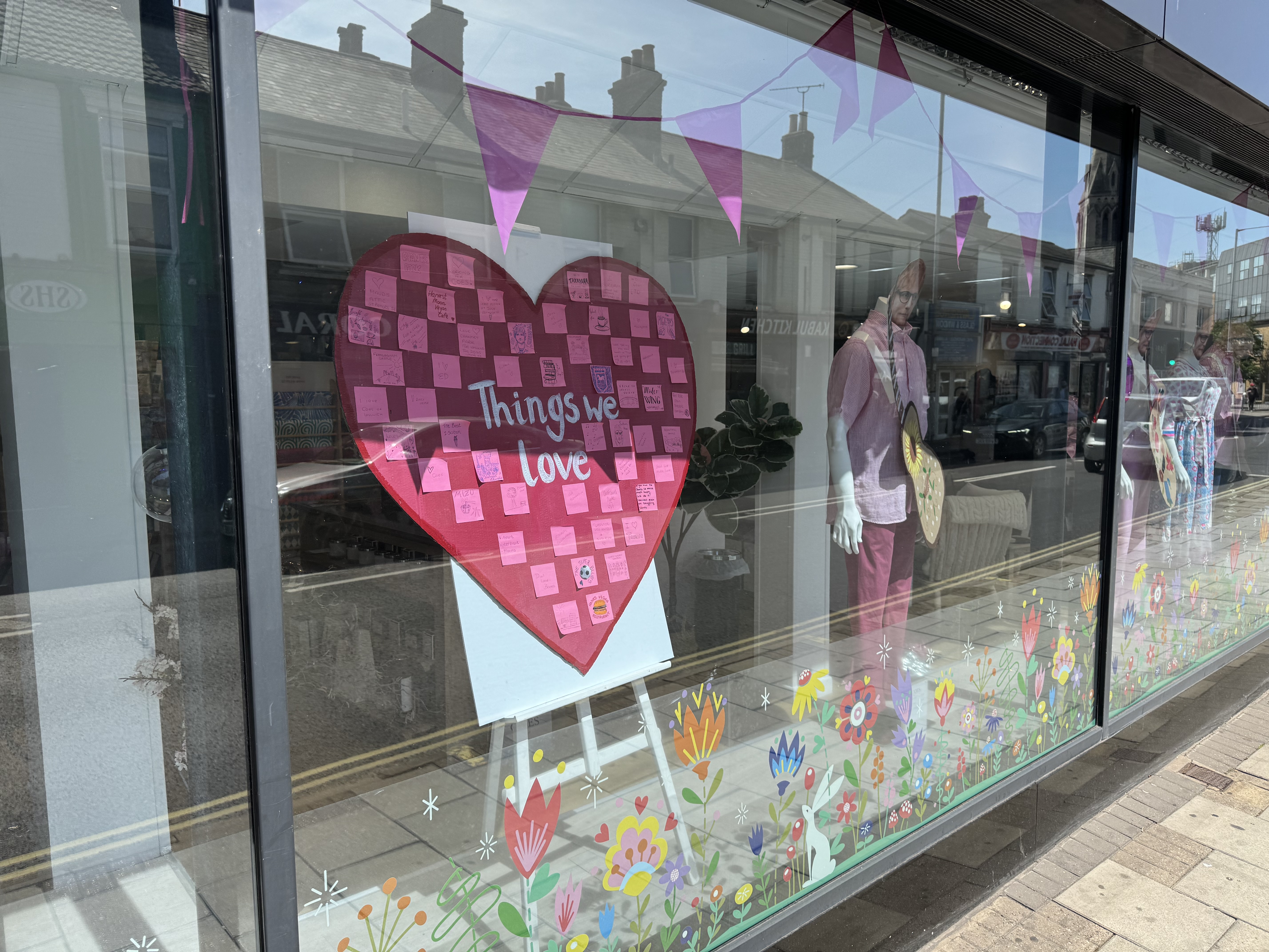 Ed's makes an appearance in the stunning pink Coes shopfront display