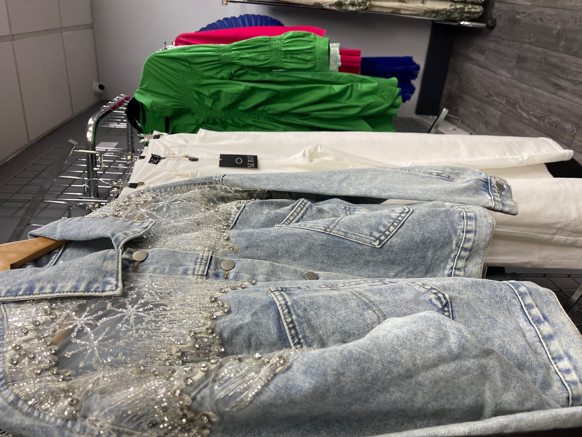 Clothing display inside DVJ Boutique in Ipswich