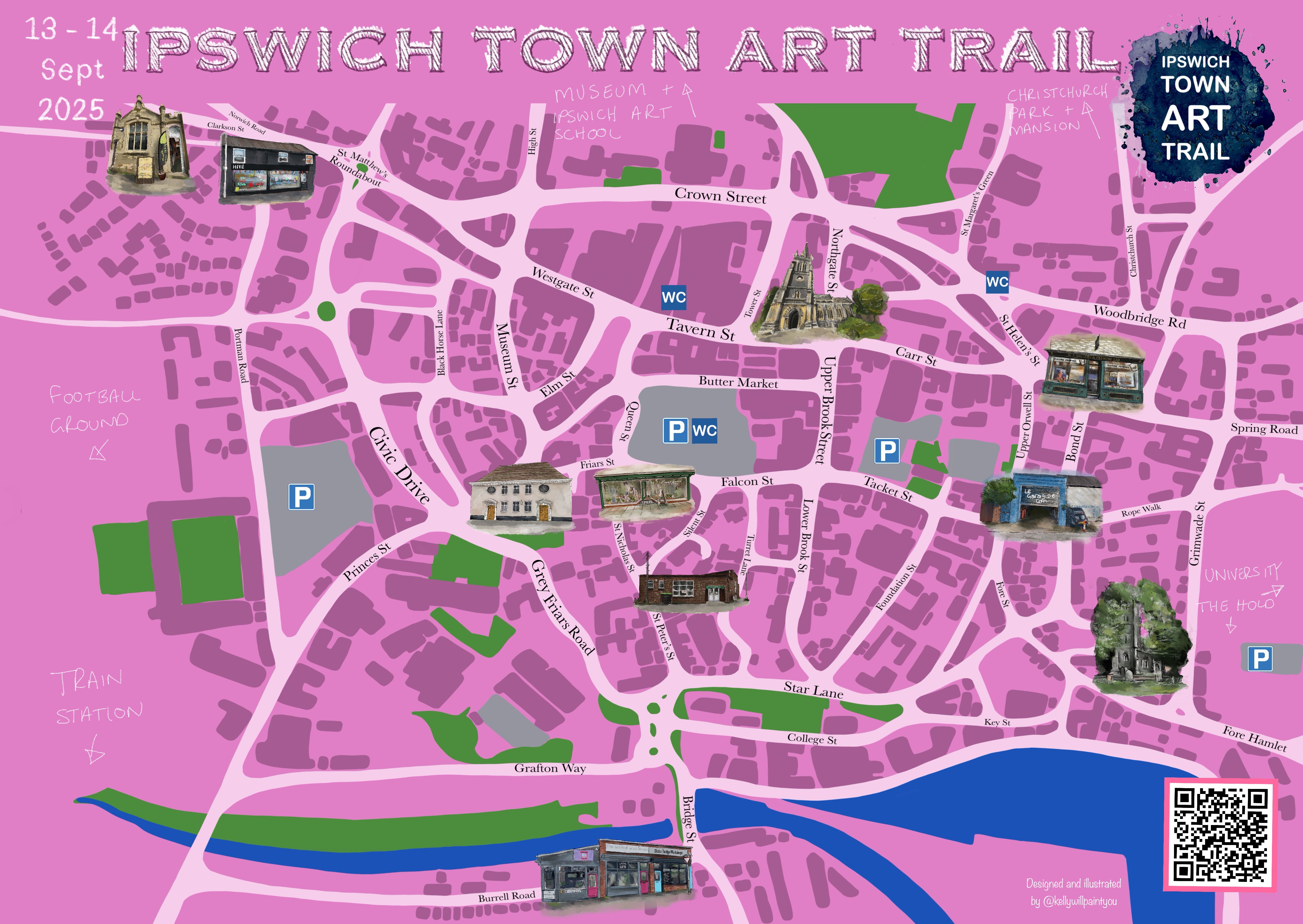 Ipswich Town Art Trail map
