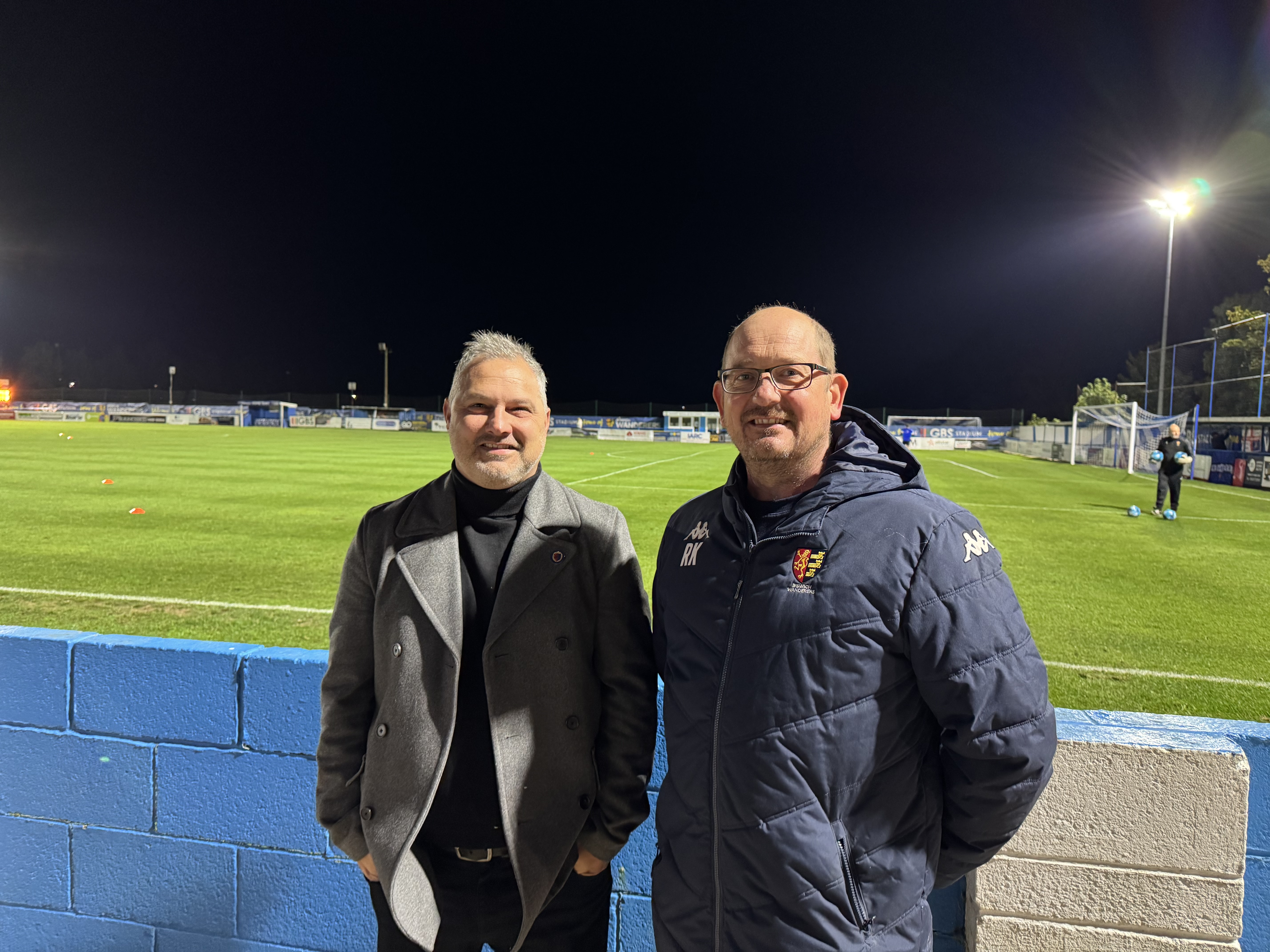 Wanderers co-chairman Andy Skinner and Head of Youth Development Rick Kerry