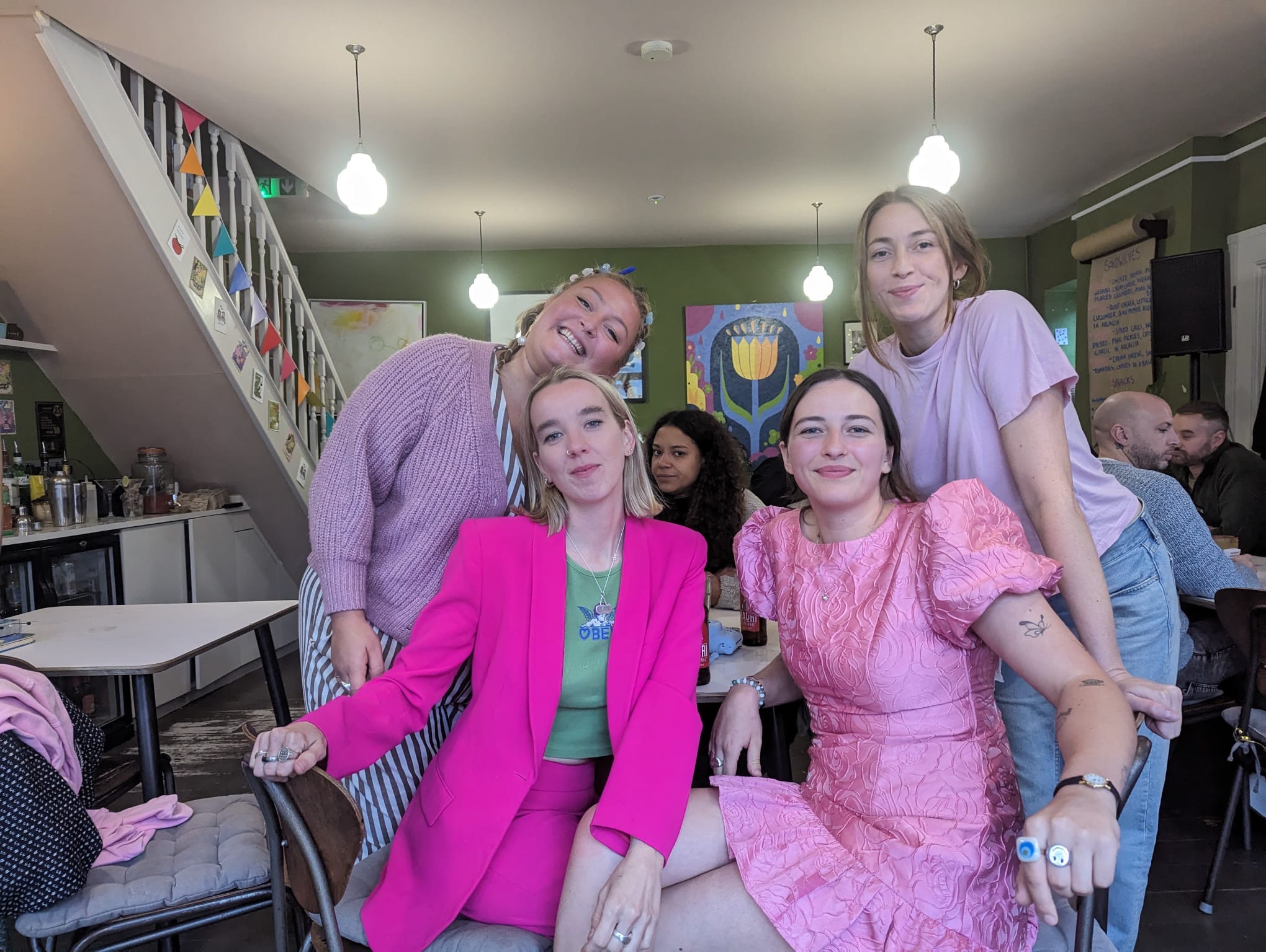 Owners Surrey and Gabrielle withe staff and customers