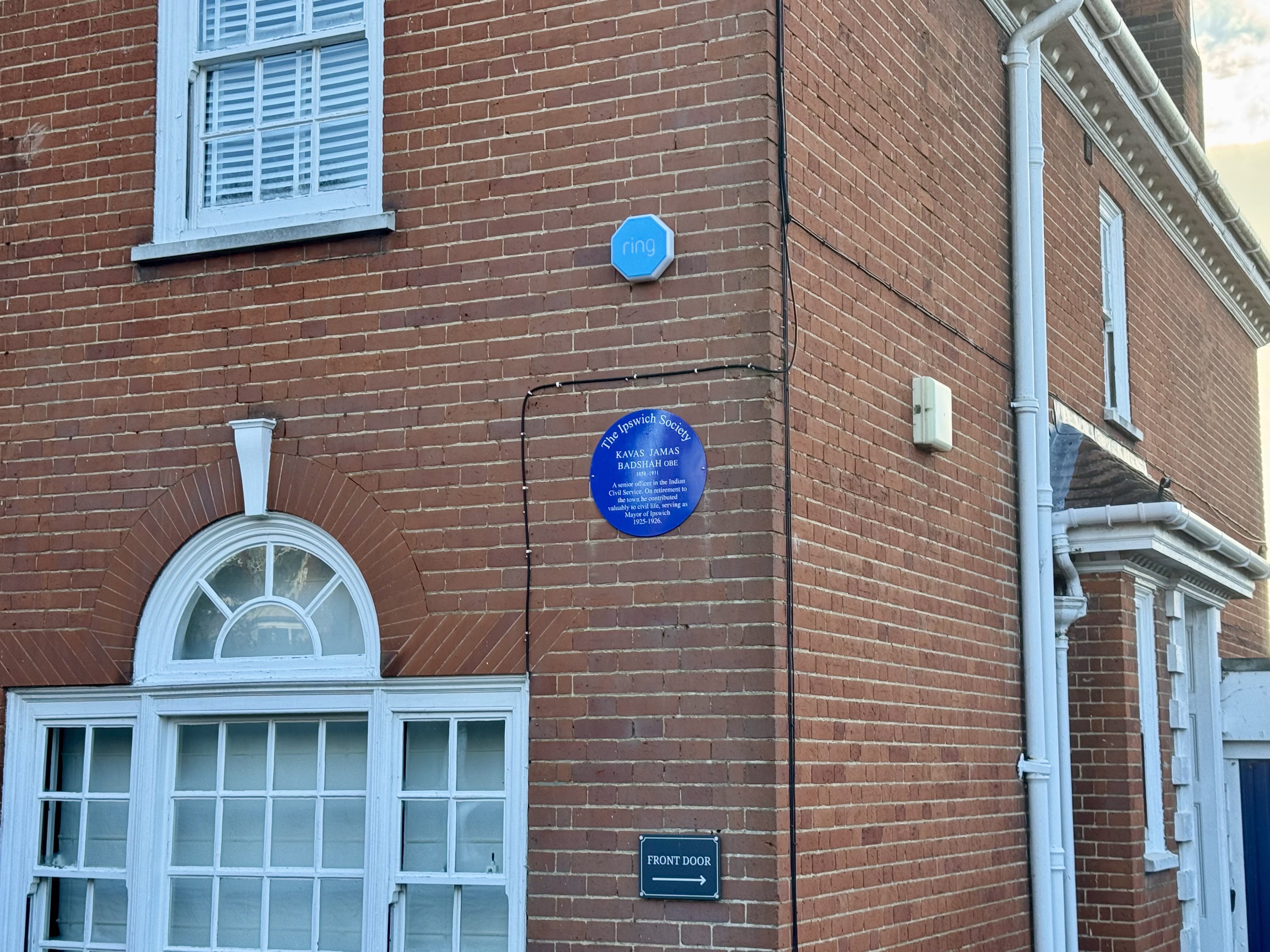 A blue plaque commemorates Ipswich's first mayor from the Indian sub-continent