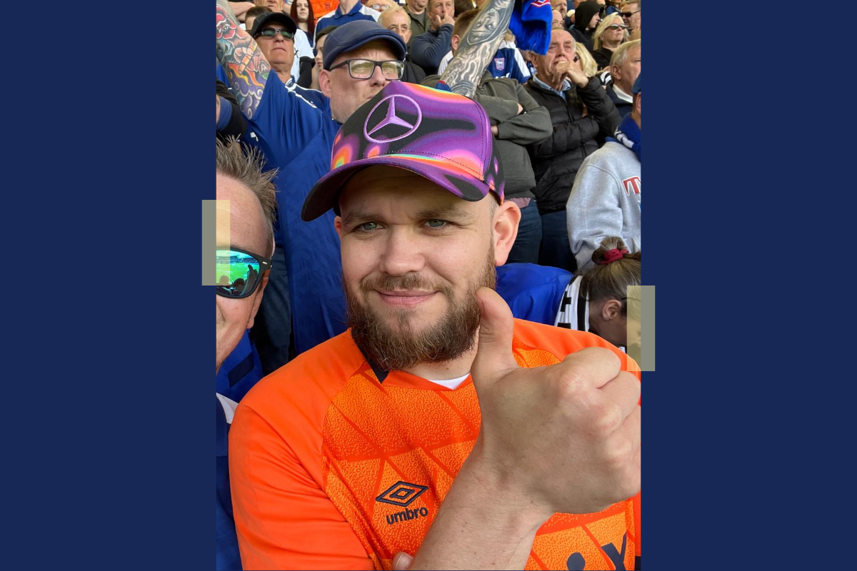 Oli-Jay's dad and lifelong Town fan Rob at Portman Road