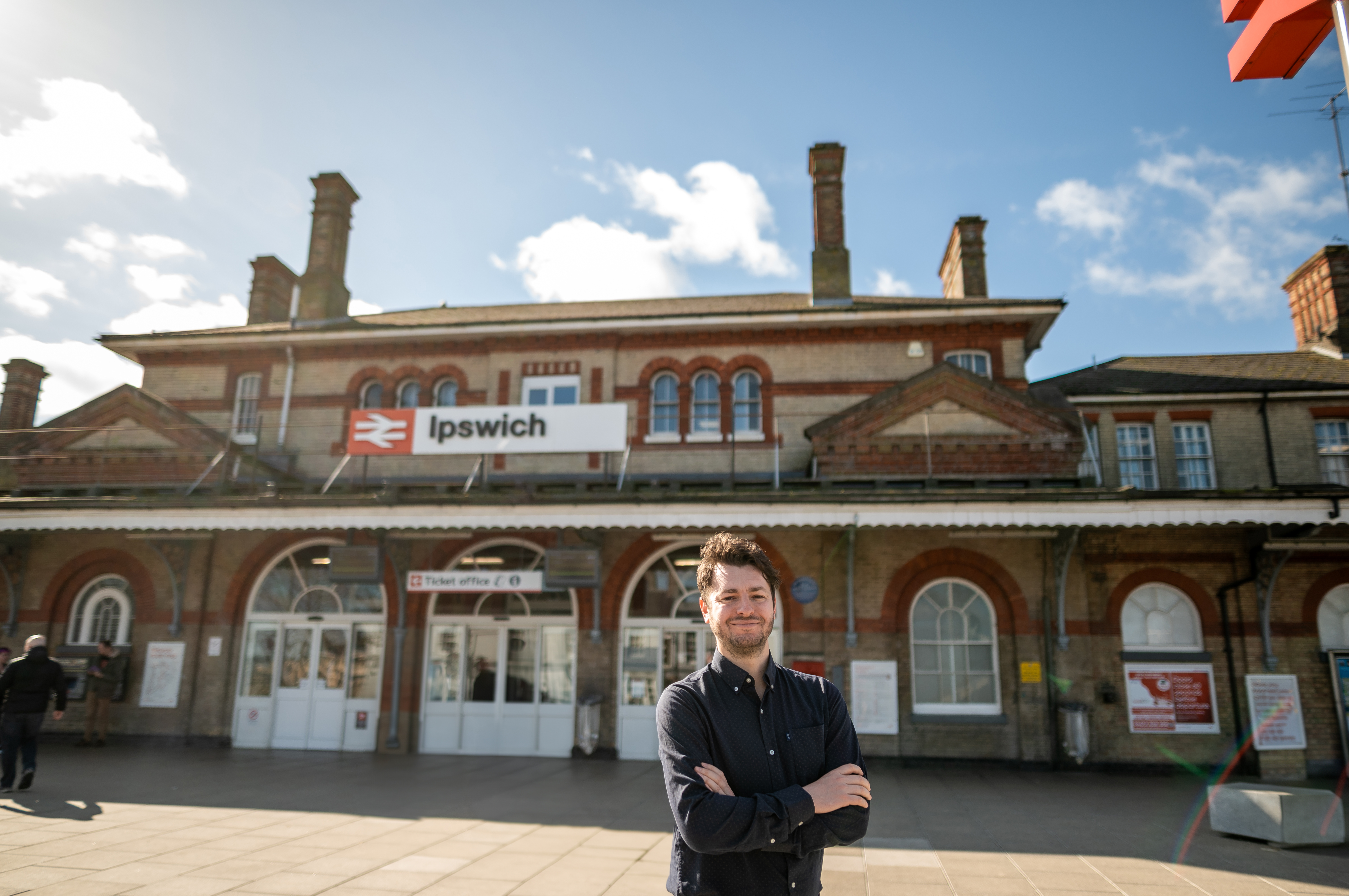 Ipswich MP Jack Abbott at Ipswich rail station