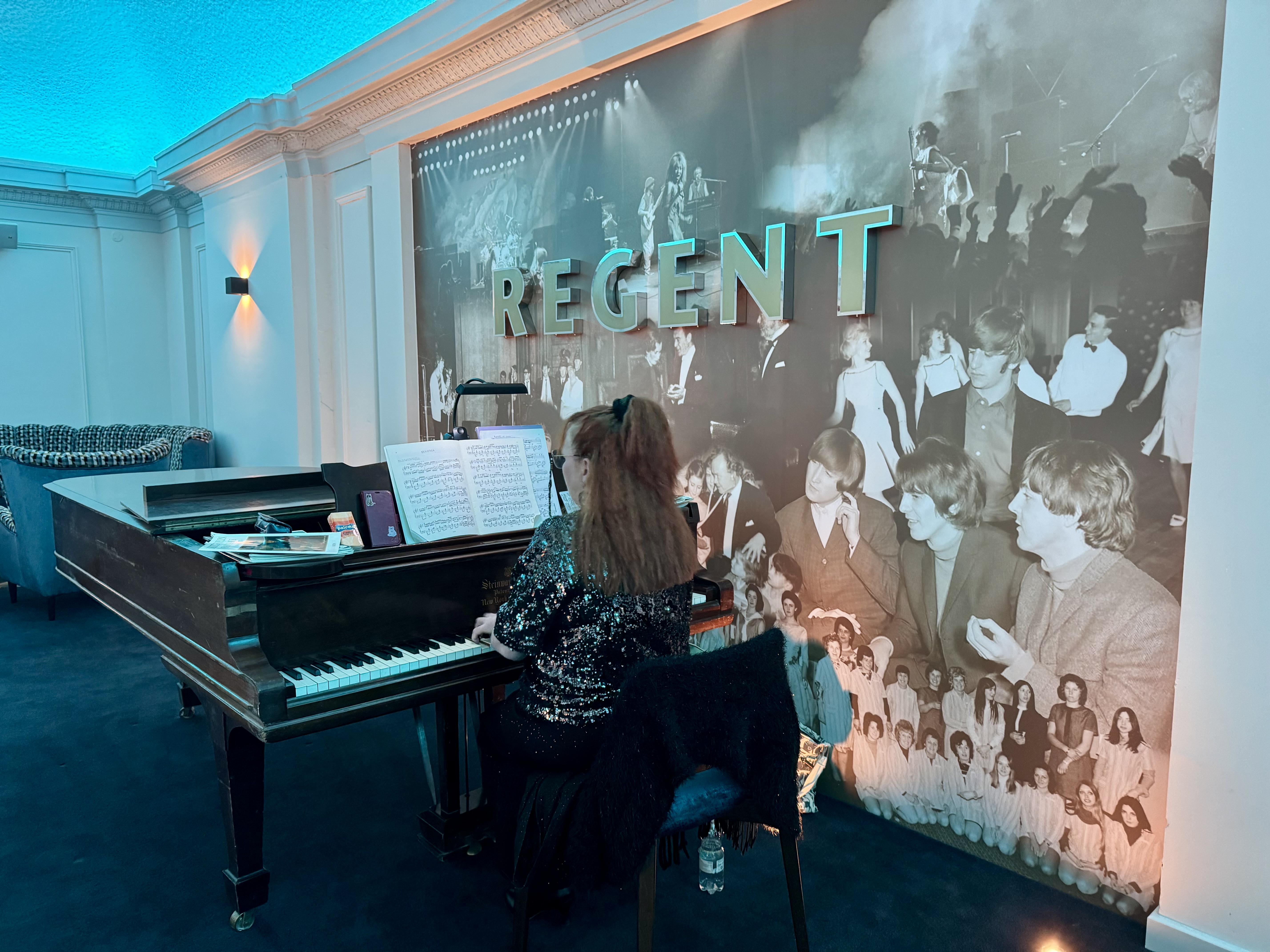 Pianist playing live at the Regent's new Circle Lounge & Bar