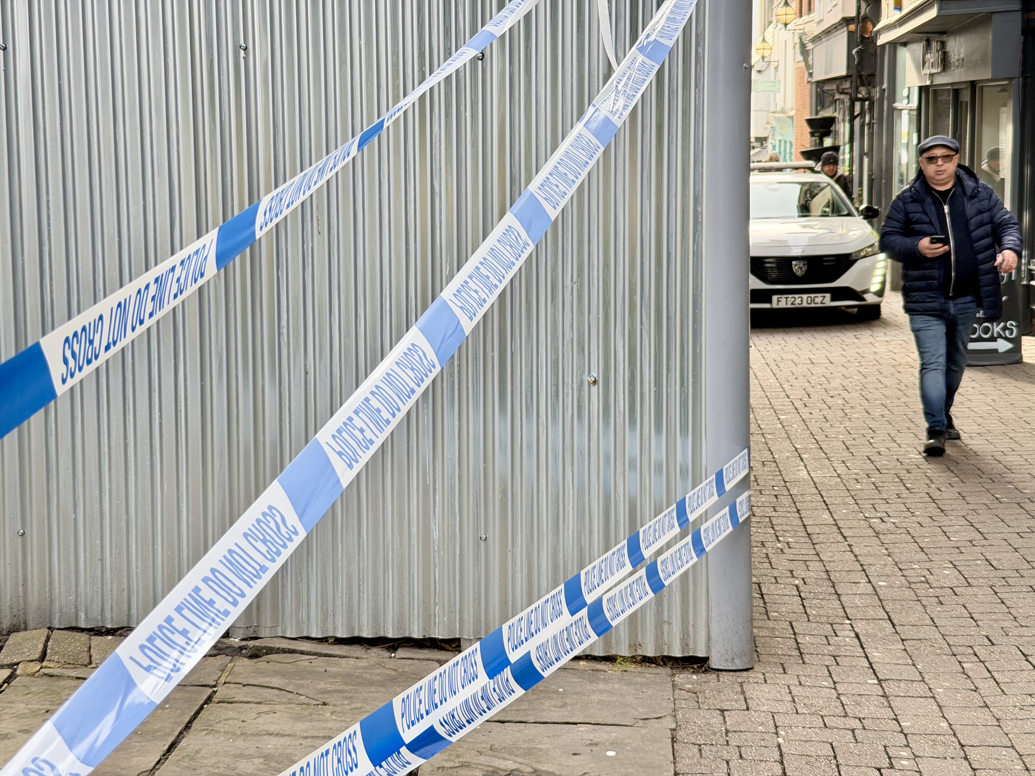 Police tape at the scene