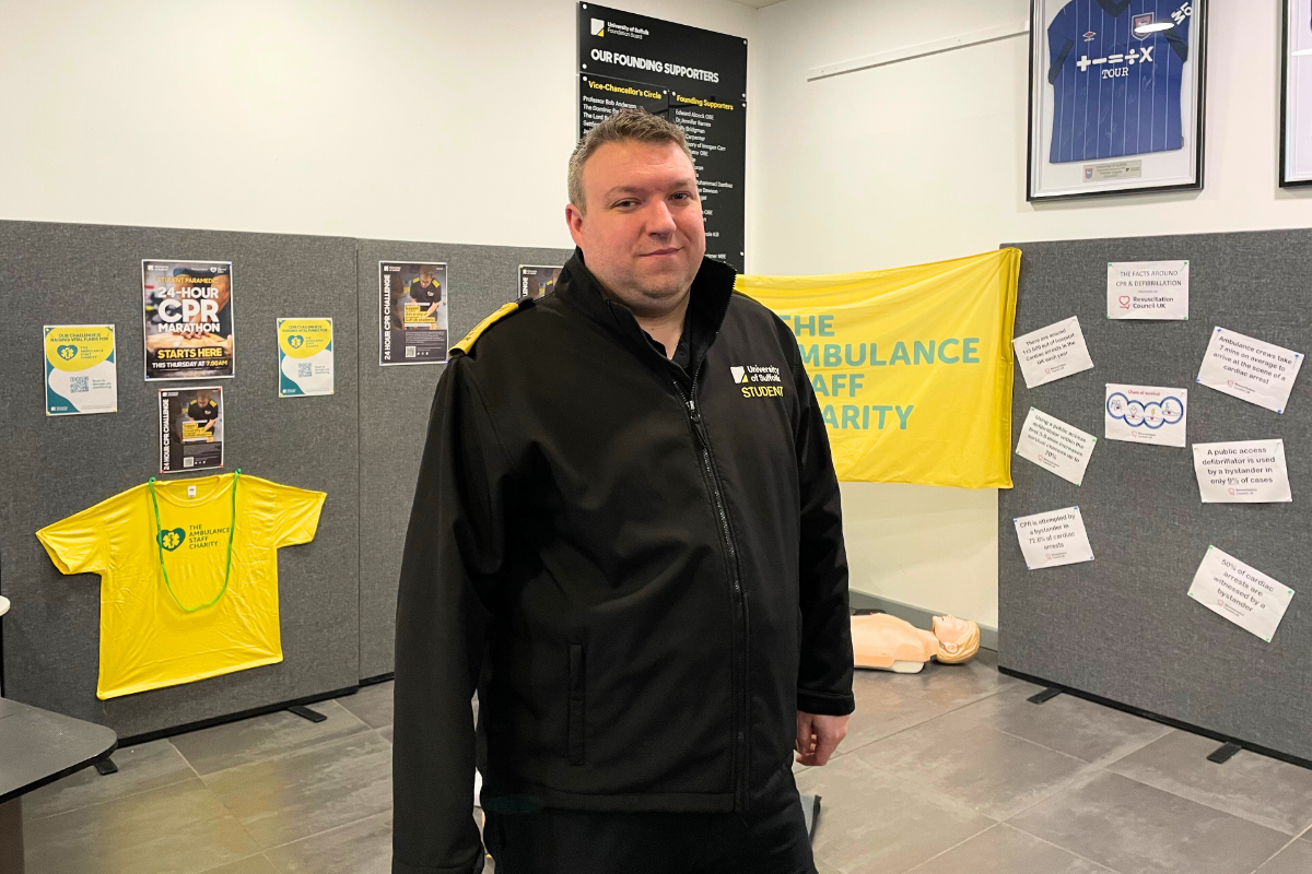 Second year Paramedic Science student Chris Matthews, the event organiser